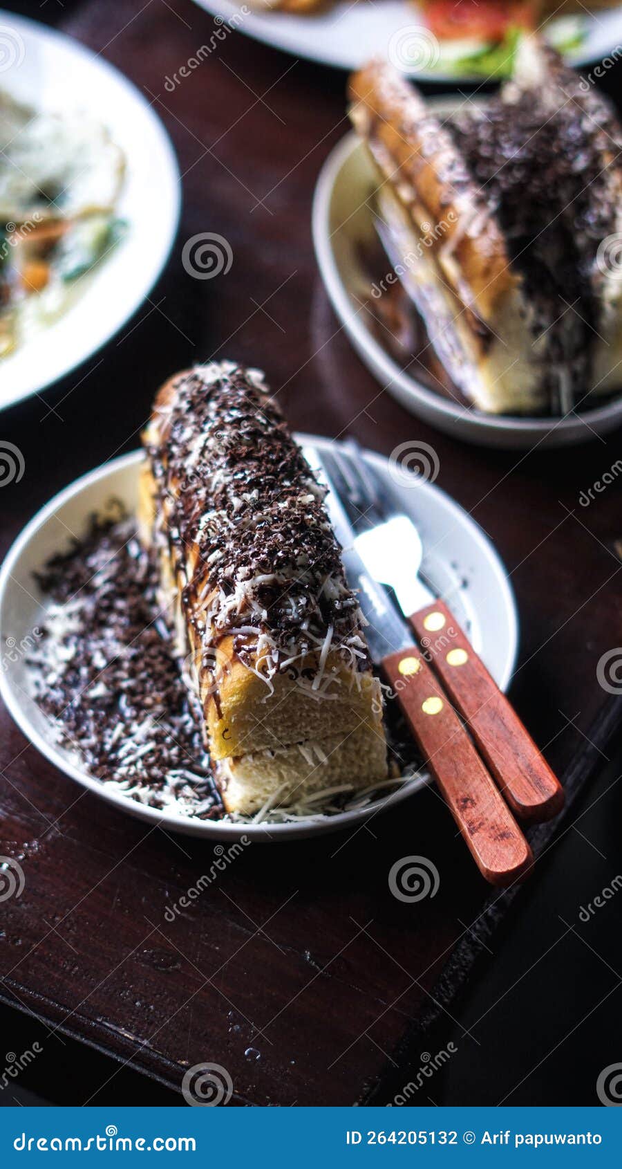 Bread Stuffed with Grated Chocolate and Cheese Stock Photo Image of