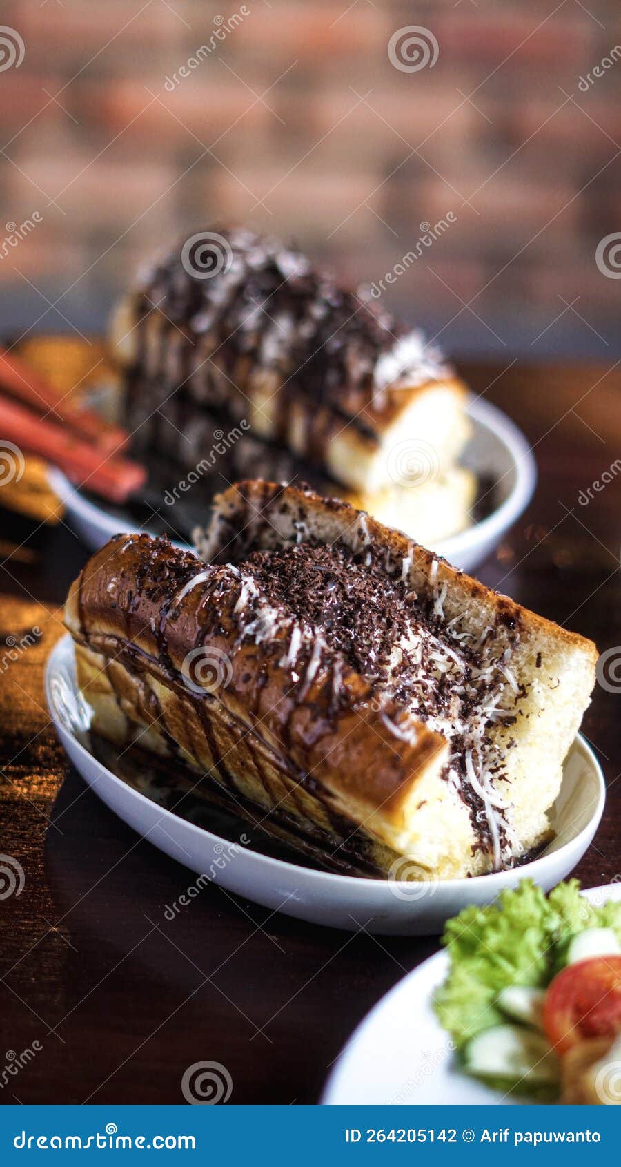 Bread Stuffed with Grated Chocolate and Cheese Stock Photo Image of