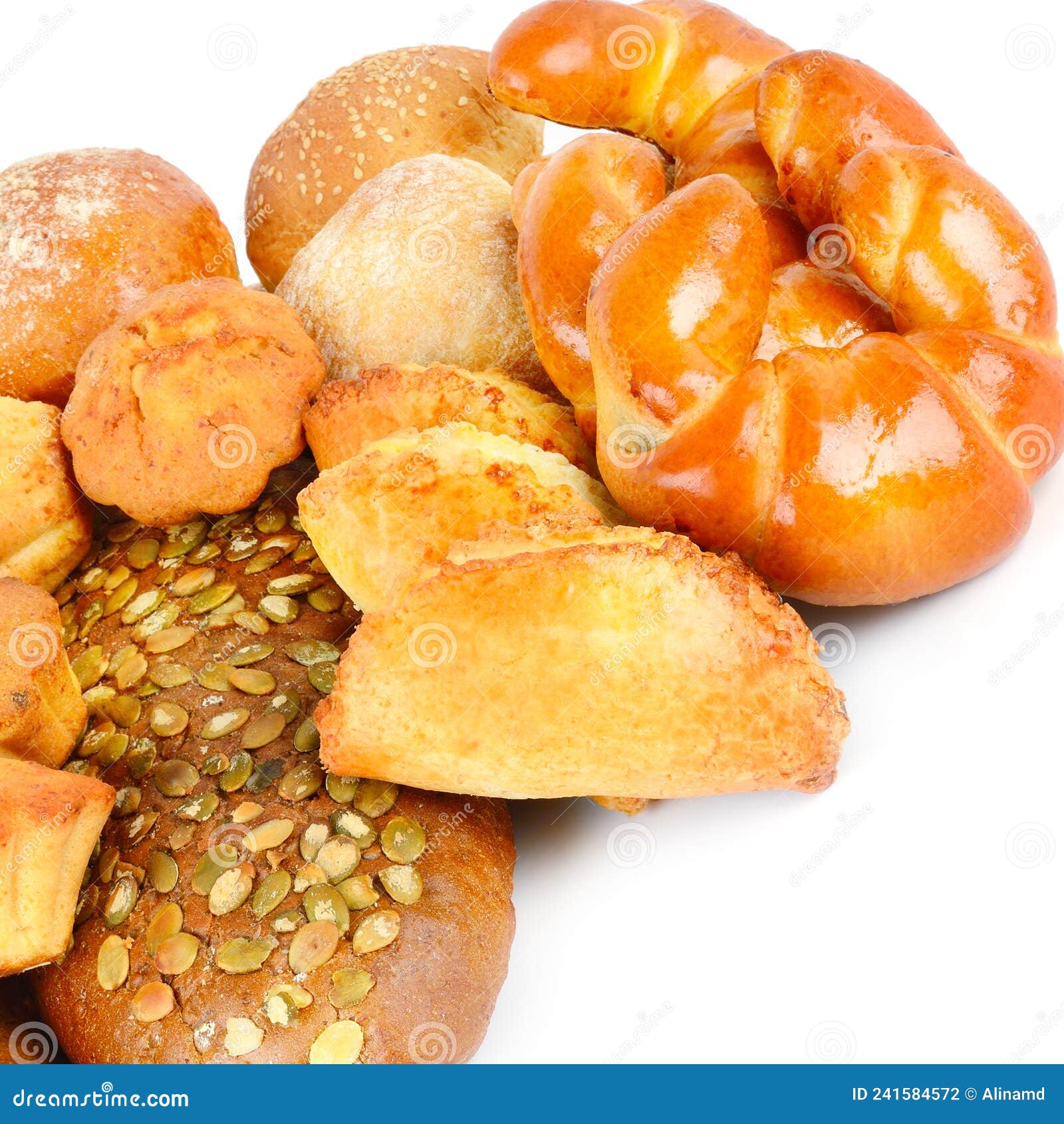 Bread and Sweet Pastries Isolated on White Stock Photo Image of