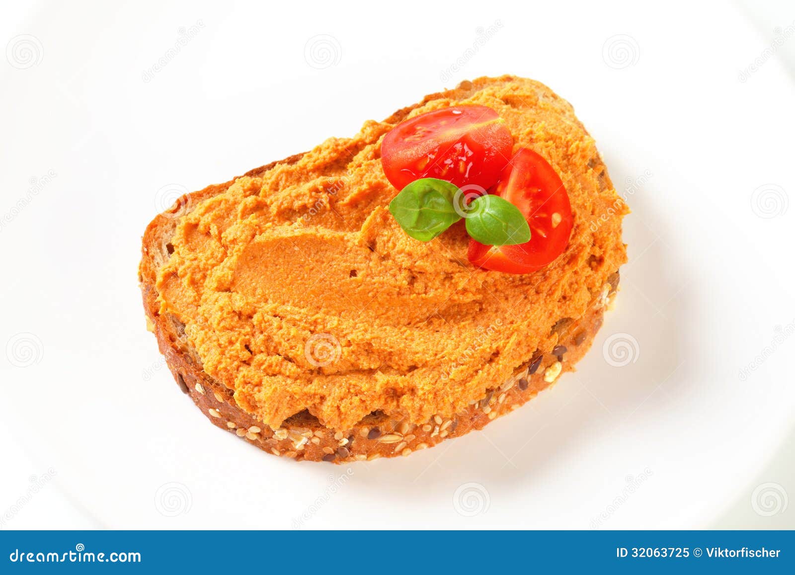 Bread with tomato spread stock image. Image of spicy 32063725