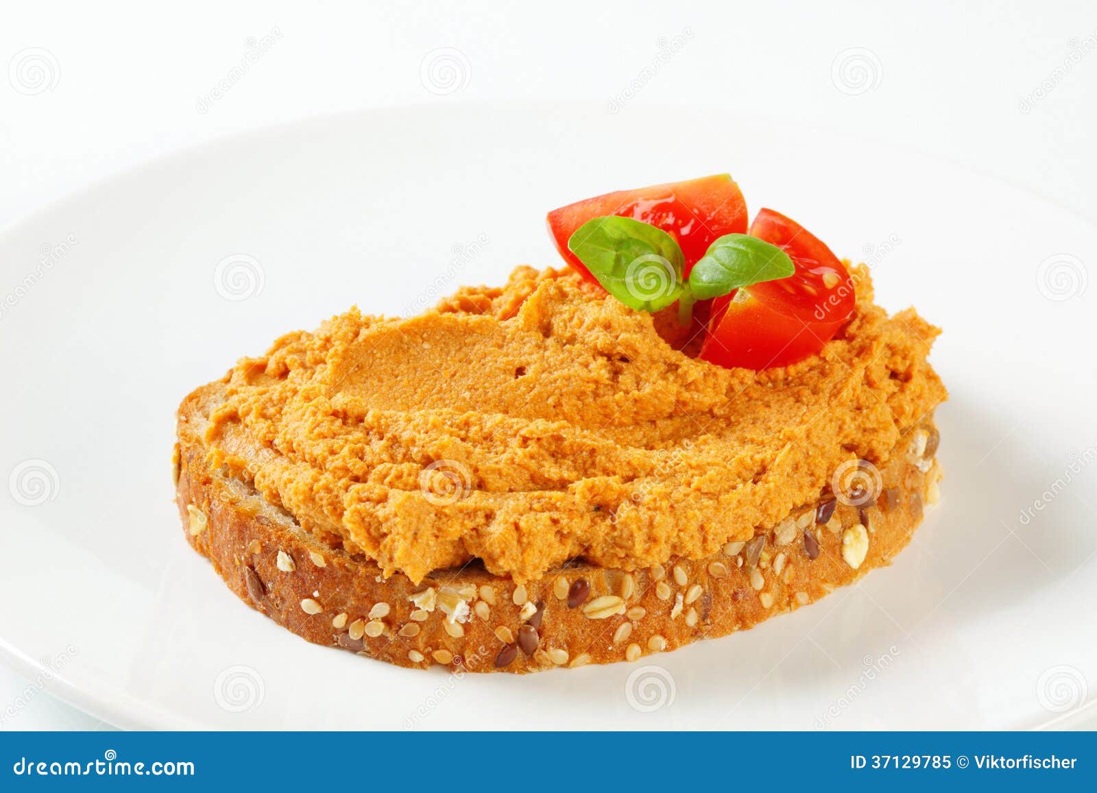 Bread with tomato spread stock image. Image of sweet 37129785