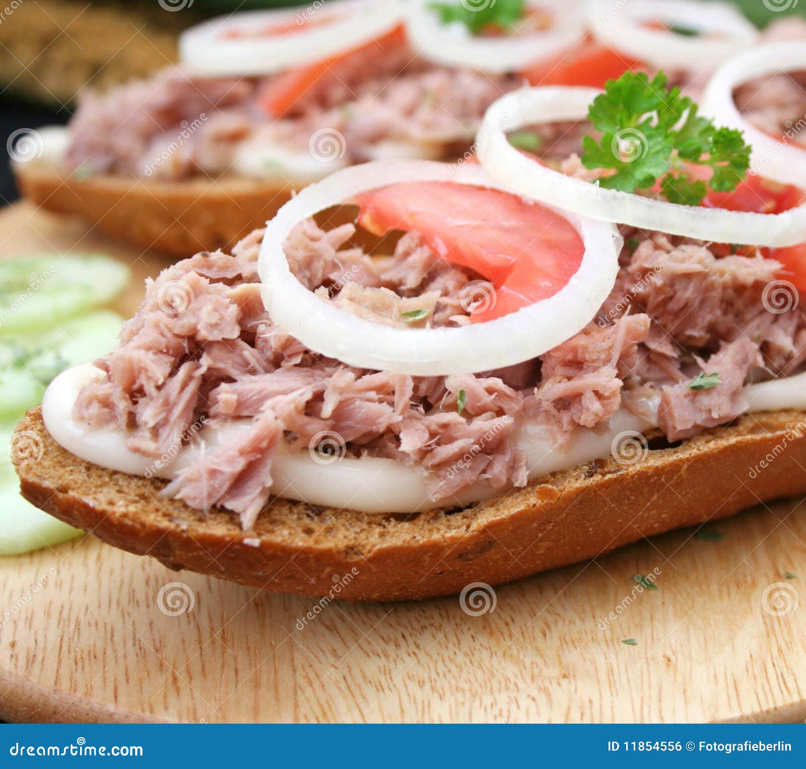 Bread with tuna fish stock photo. Image of snack, bread - 11854556