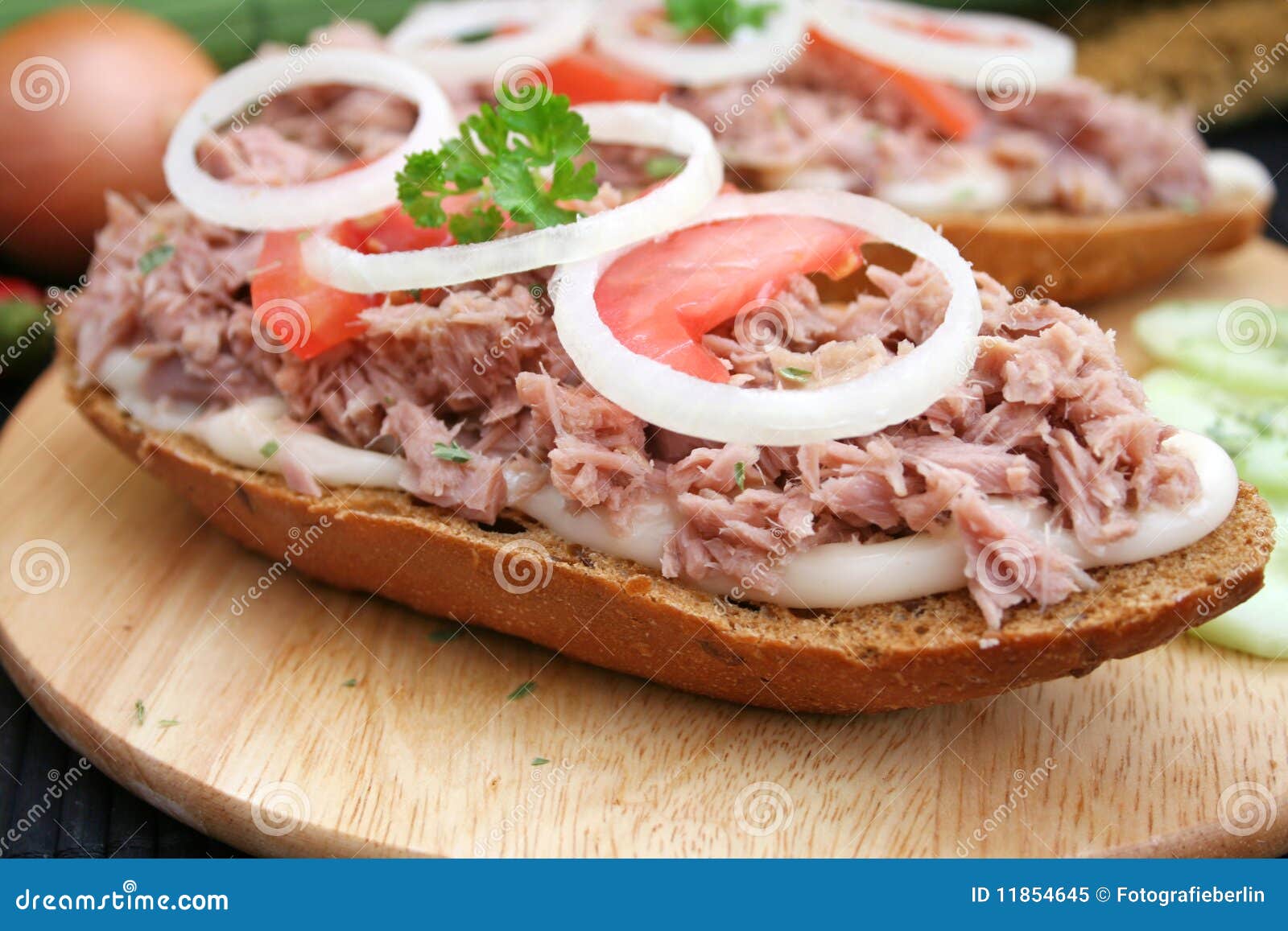 Bread with tuna fish stock image. Image of snack, lunch 11854645