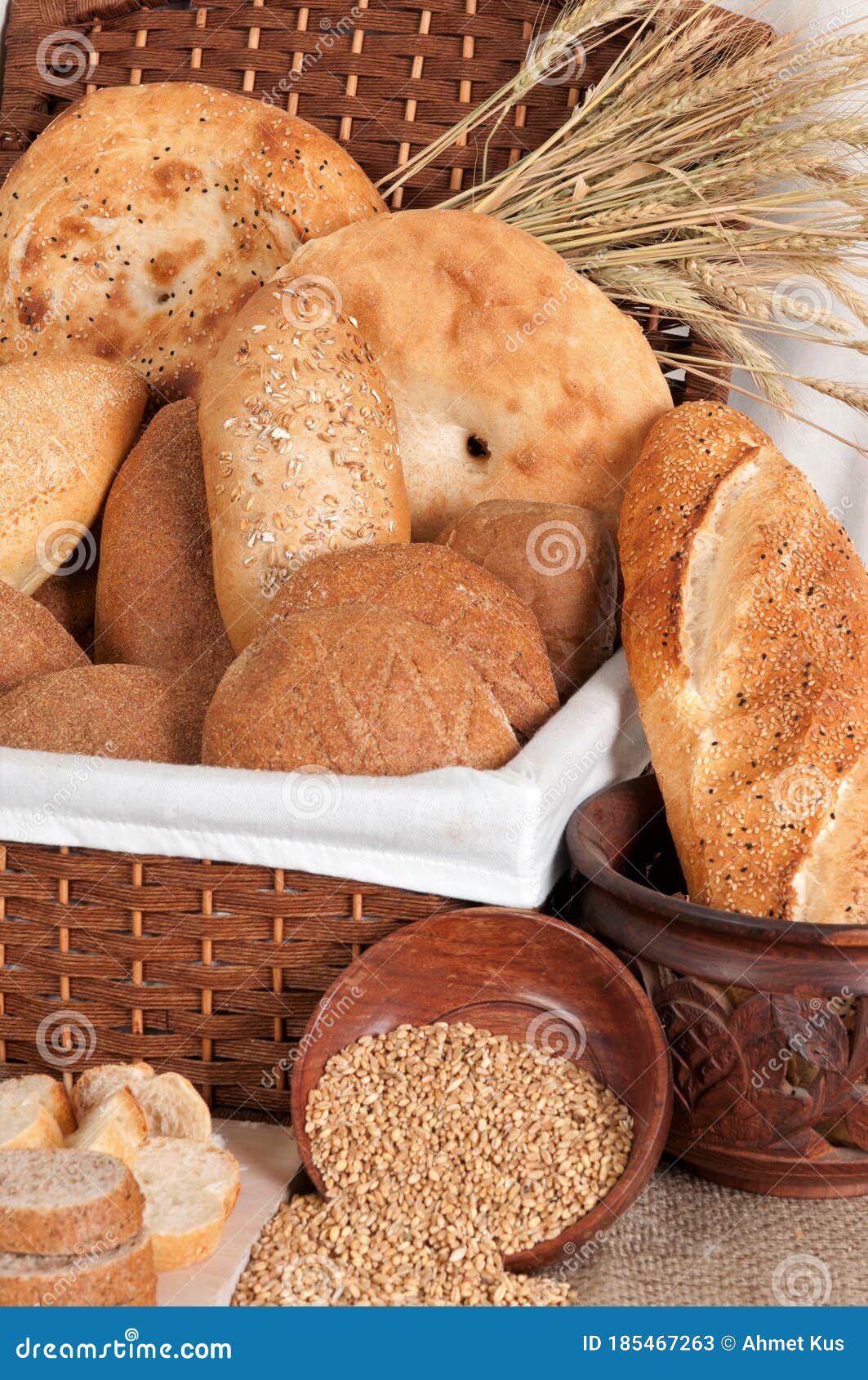 Bread Types Made of White Wheat Flour and Rye Flour. Stock Image Image of bread, loaf 185467263