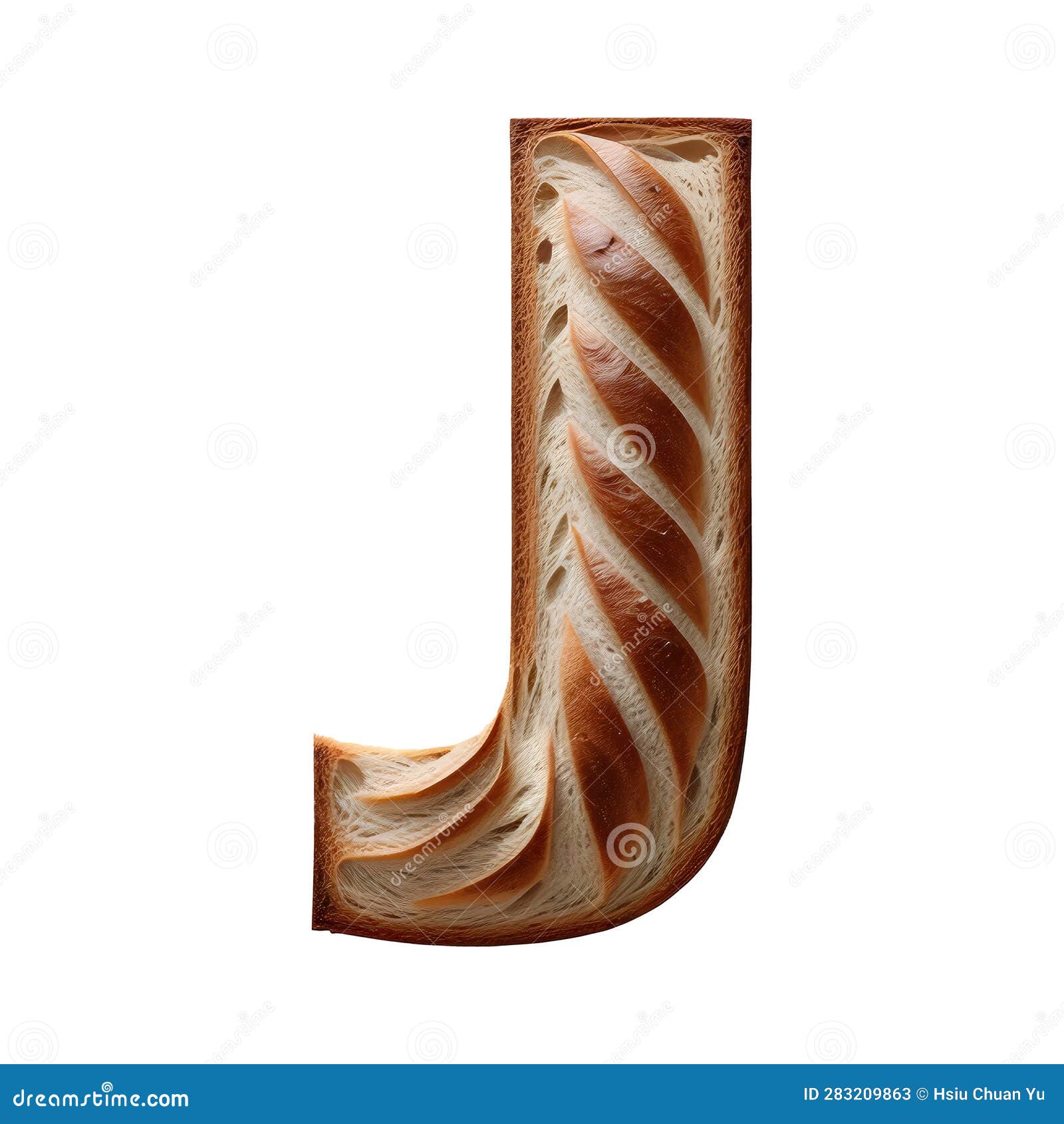 Bread Typography Text Design Uppercase Alphabet J Stock Image Image