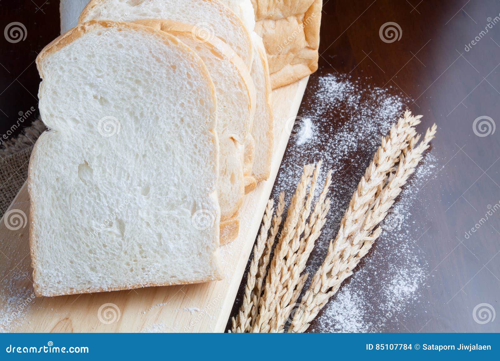 Bread with wheat ears stock photo. Image of baking, bake 85107784