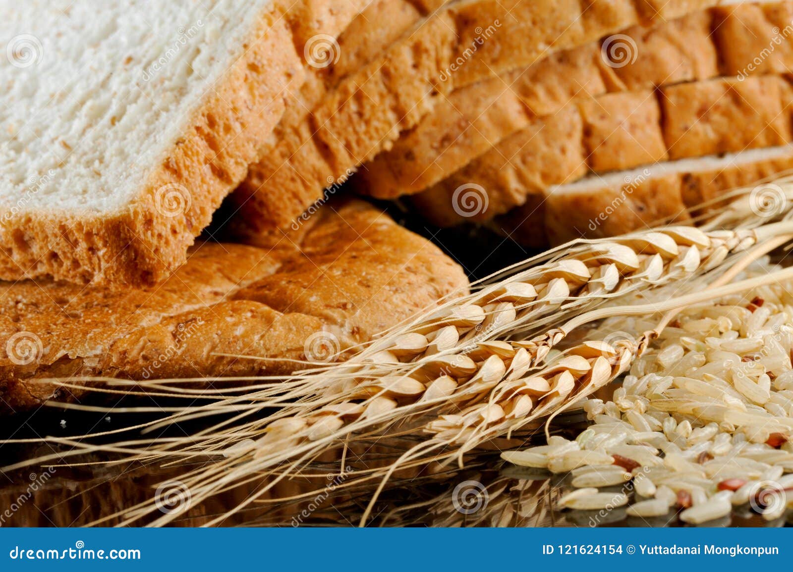 Bread and ingredient stock photo. Image of rice, bakery 121624154