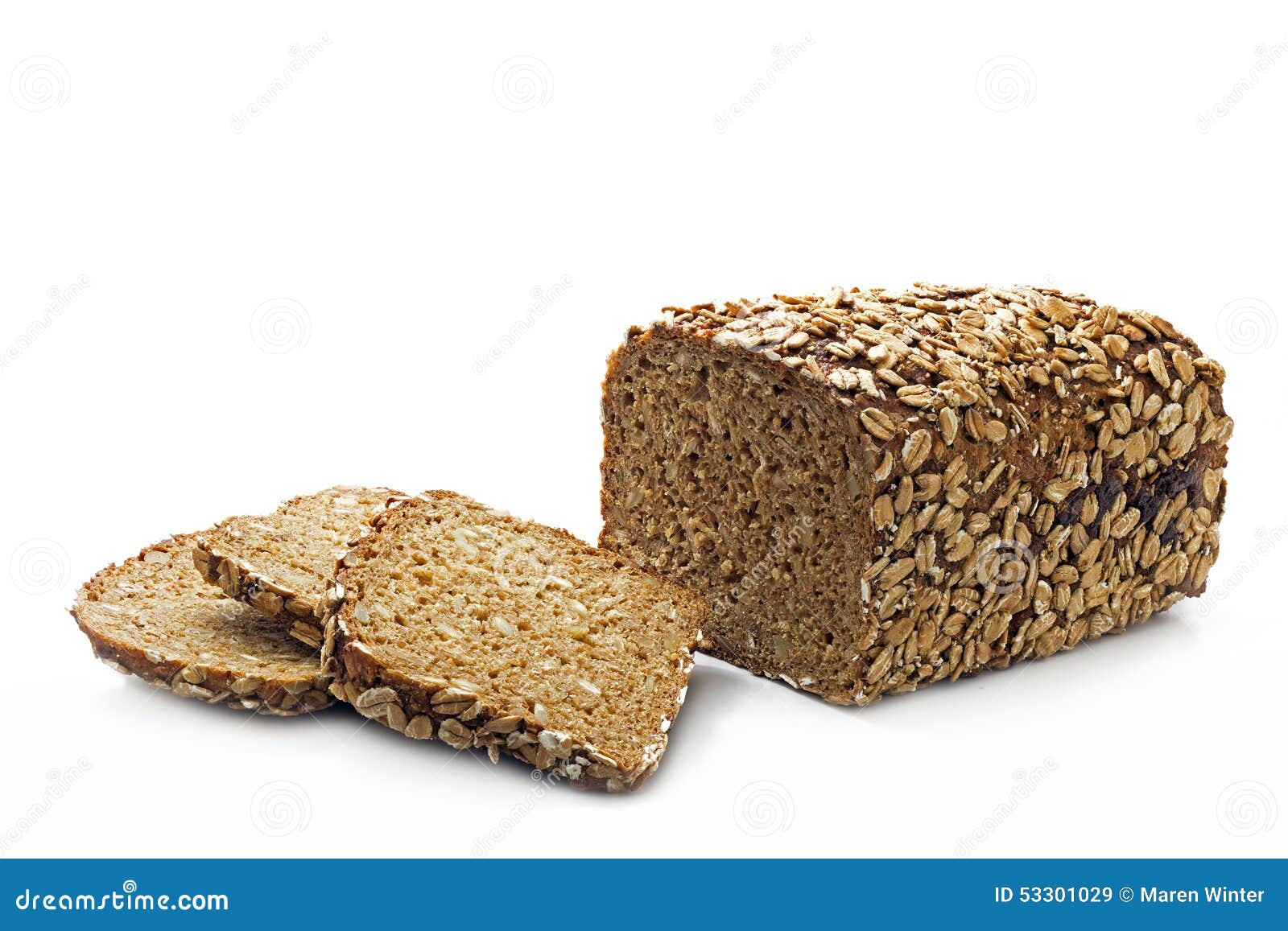 Bread with Whole Grain and Seeds Isolated on White Stock Image Image of calorie, loaf 53301029