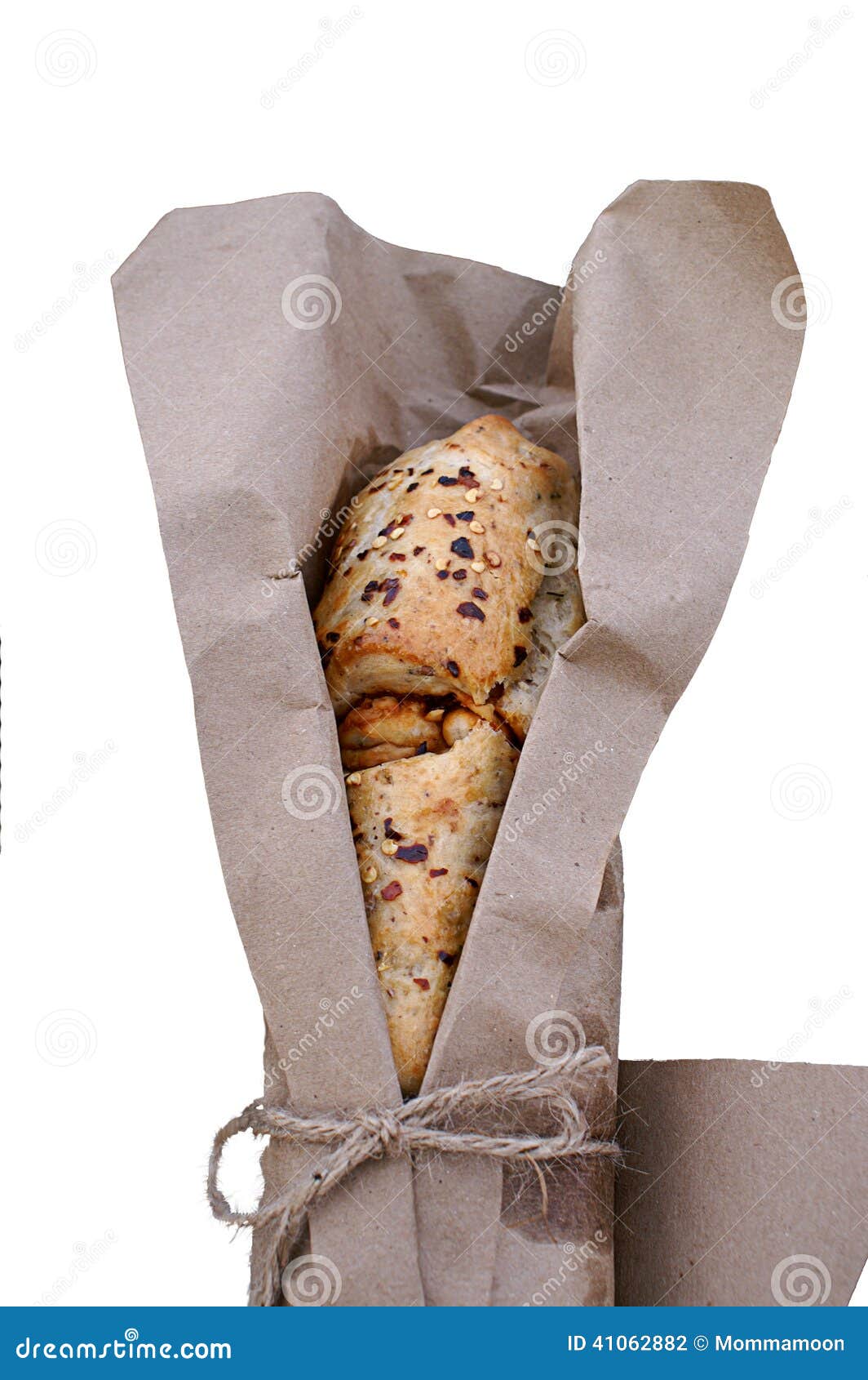 Bread Wrapped in Paper stock photo. Image of meal, wrapped 41062882