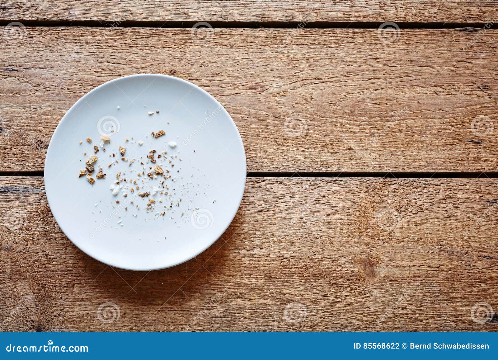 breadcrumbs on empty plate
