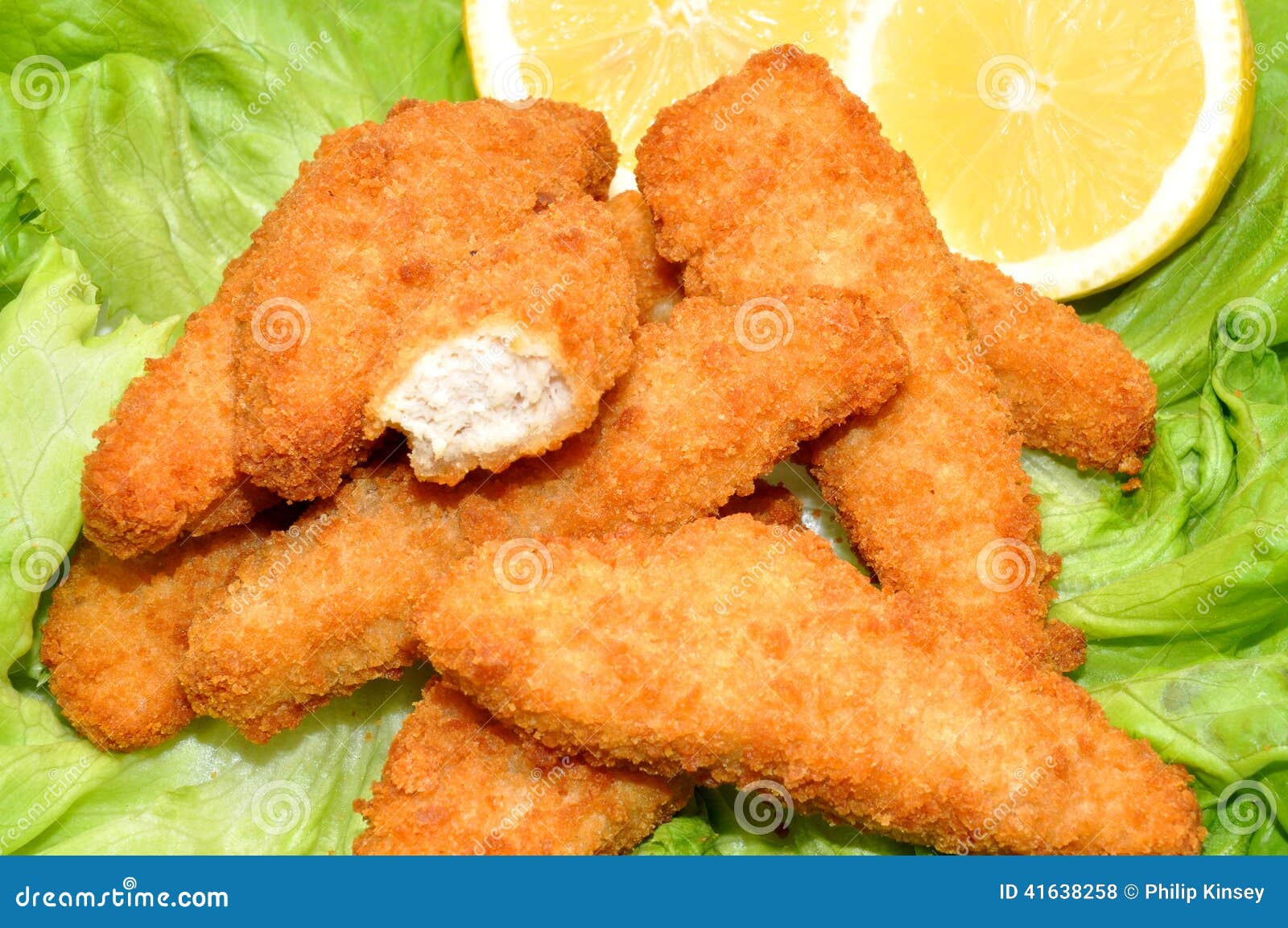 Breaded Chicken Goujons RoyaltyFree Stock Image