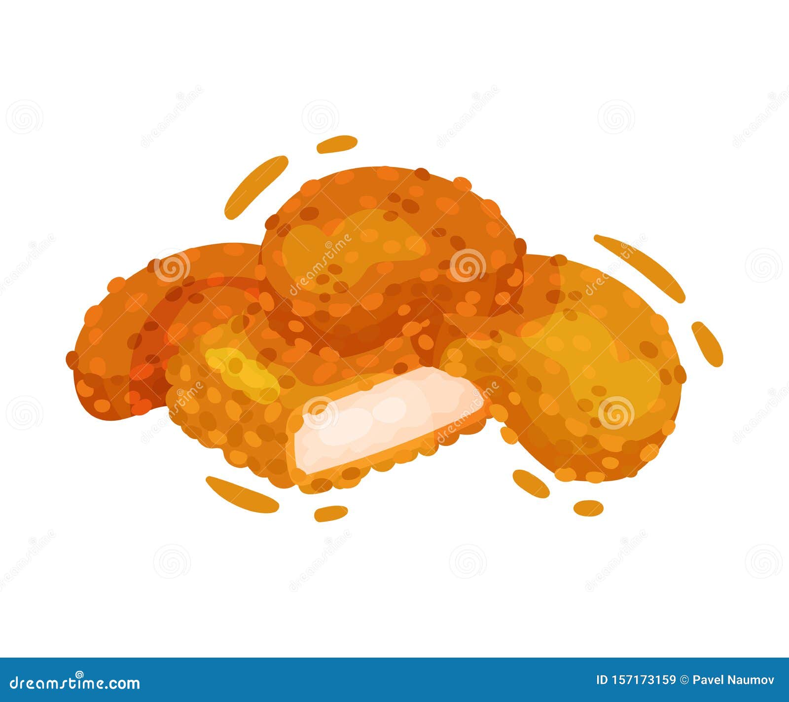 Chicken Nuggets. Vector Illustration on a White Background Stock Vector
