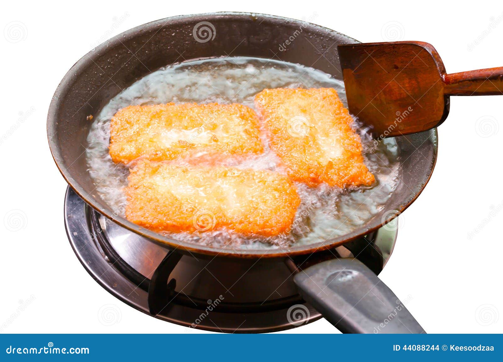 Breaded Chicken Pieces Being Deep Fried Stock Photo Image of culinary