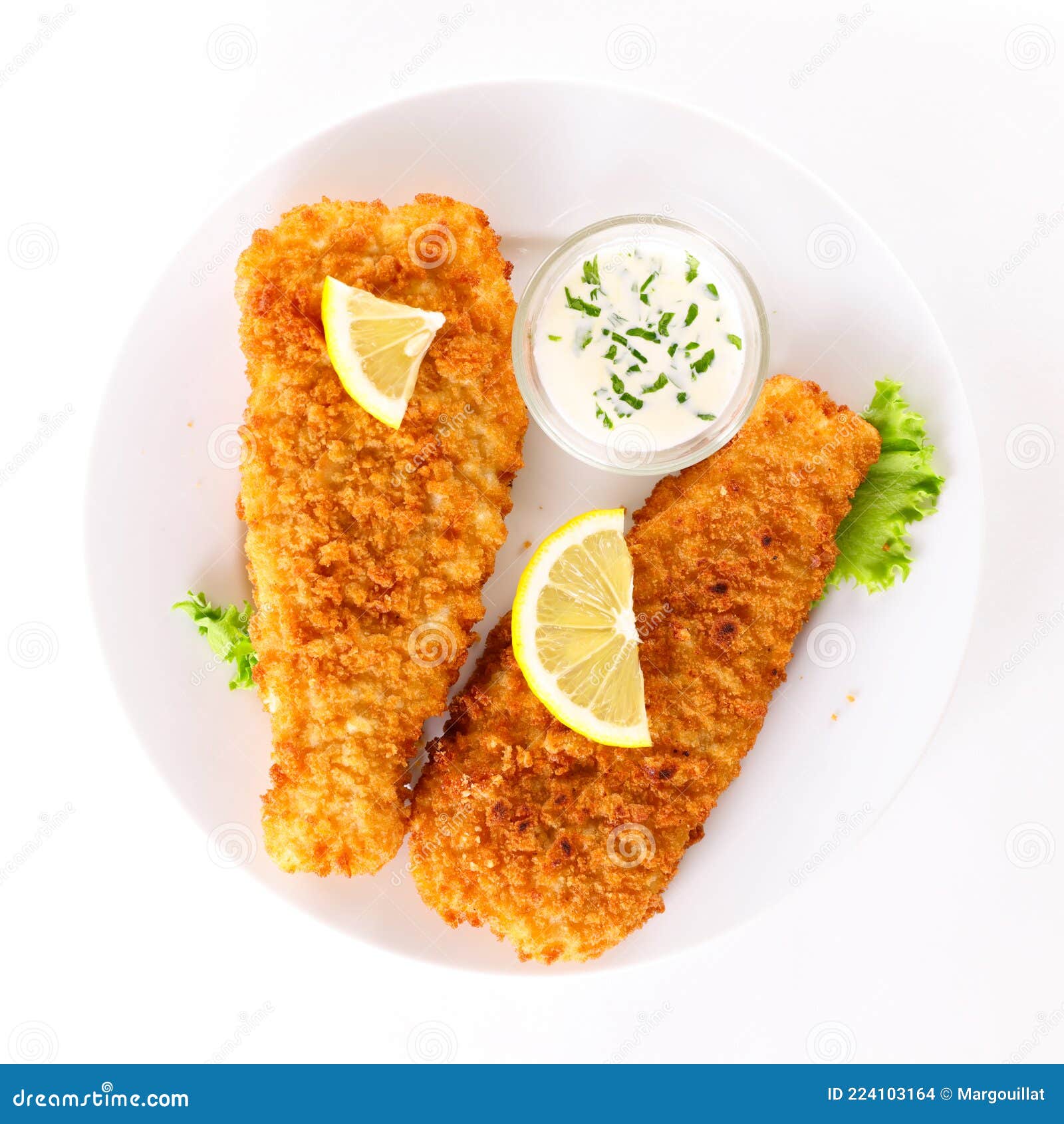 Breaded Fish with Dipping Sauce Stock Photo Image of isolated, crispy