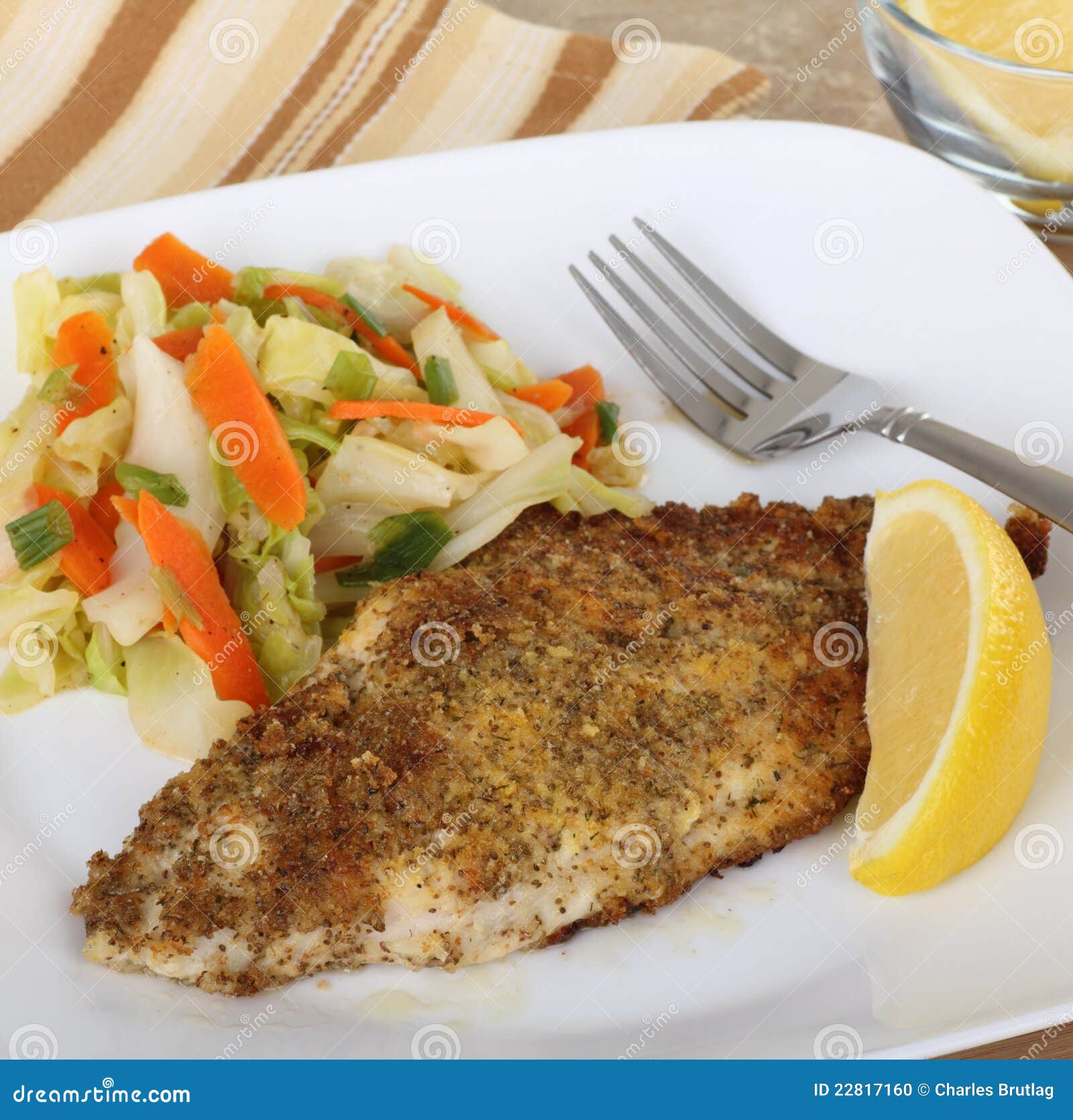 Breaded Fish Fillet stock photo. Image of dinner, lemon 22817160