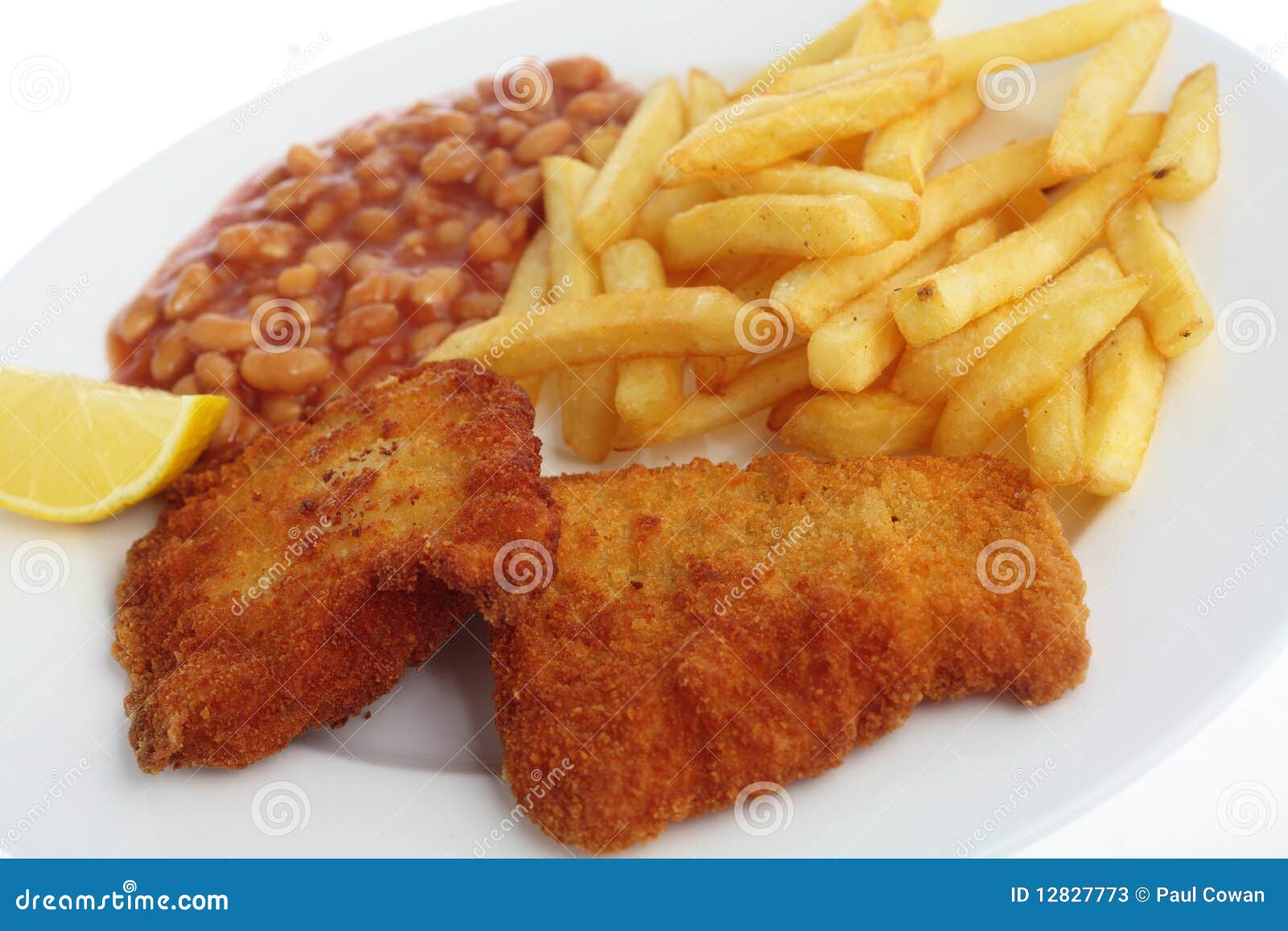 Breaded Fish Fillets Meal Angled Stock Image - Image of dinner, lemon ...