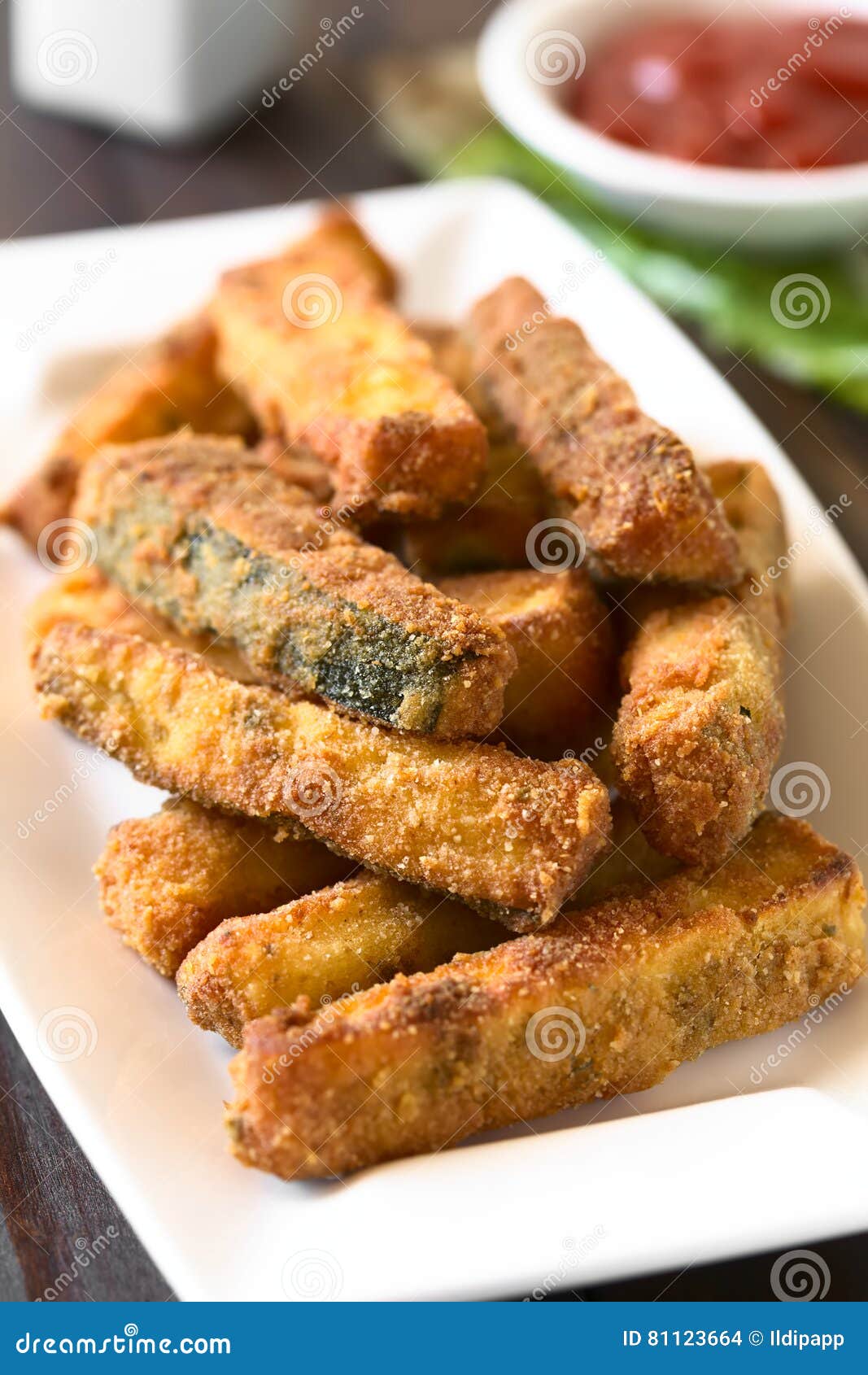 Breaded Fried Zucchini Sticks Stock Photo Image of zucchini, vertical 81123664