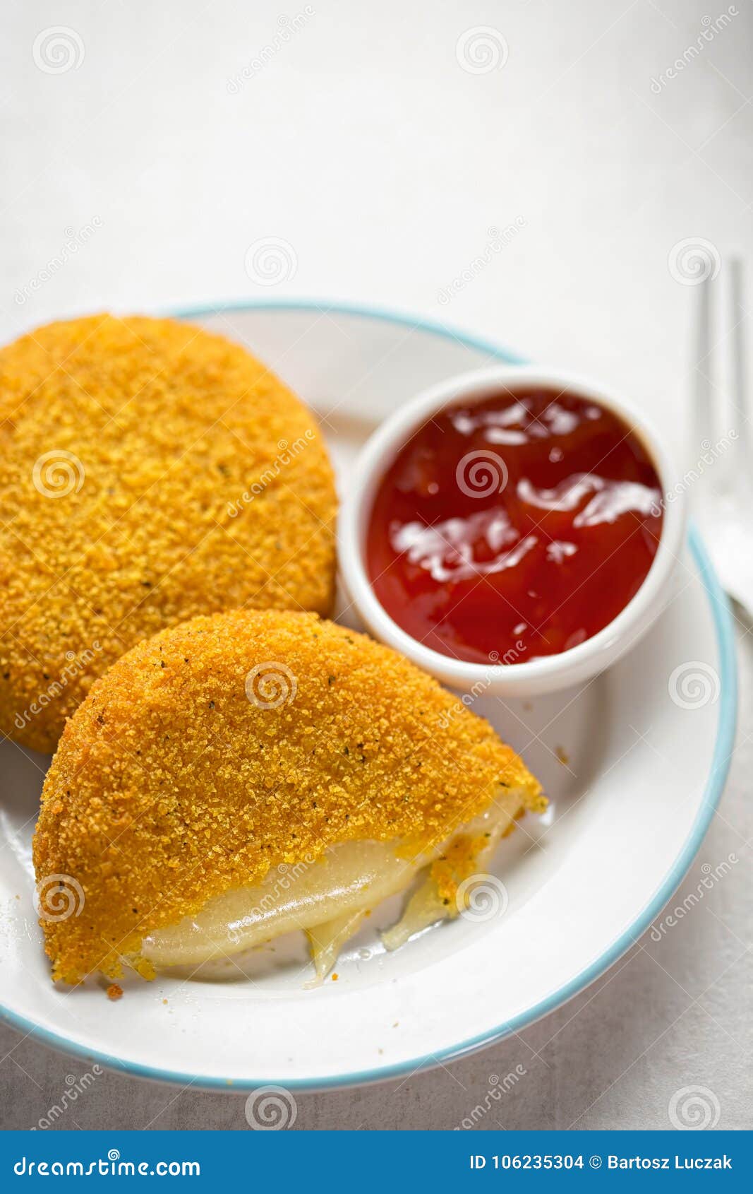 Breaded Mozzarella with Tomato Dip Stock Photo Image of healthy