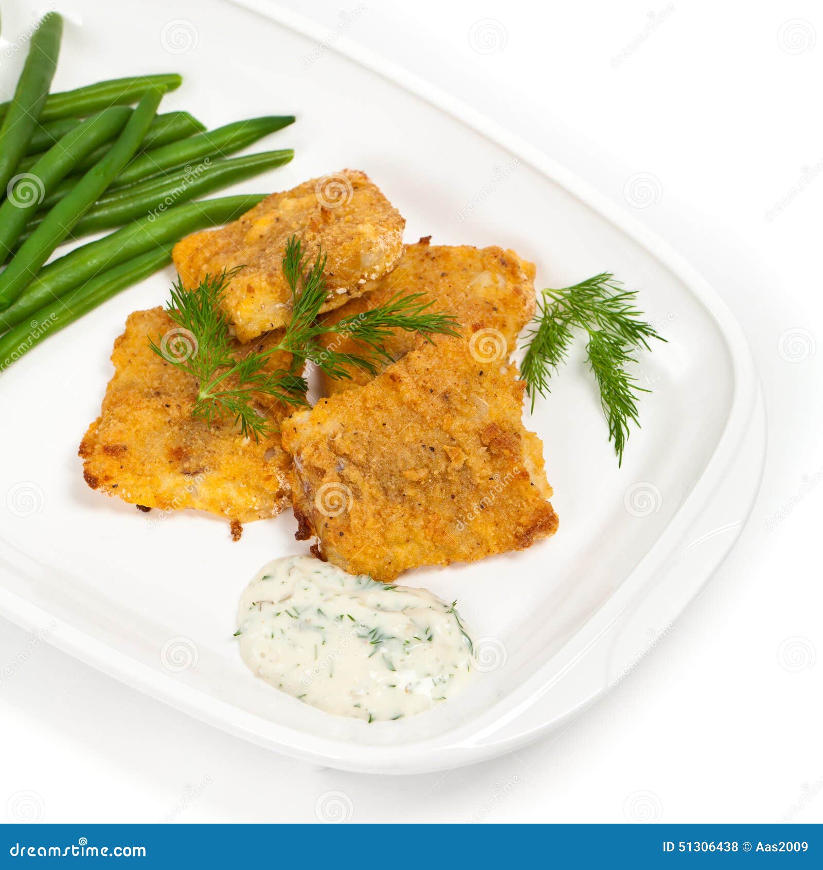 Breaded White Fish Fillets stock photo. Image of gourmet 51306438