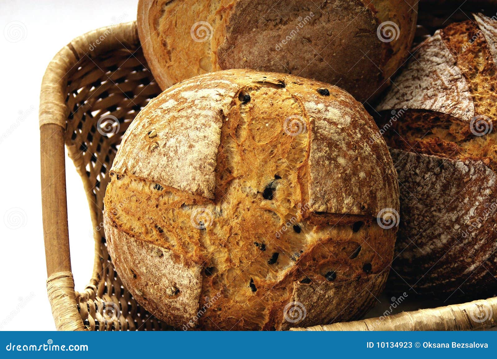 Breads in basket stock image. Image of white, bread, dark 10134923