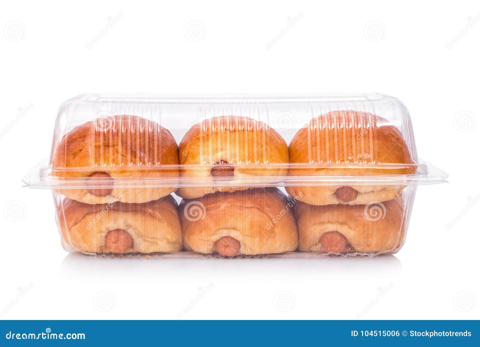 Breads in a Clear Plastic Box Isolated Stock Photo Image of bakery