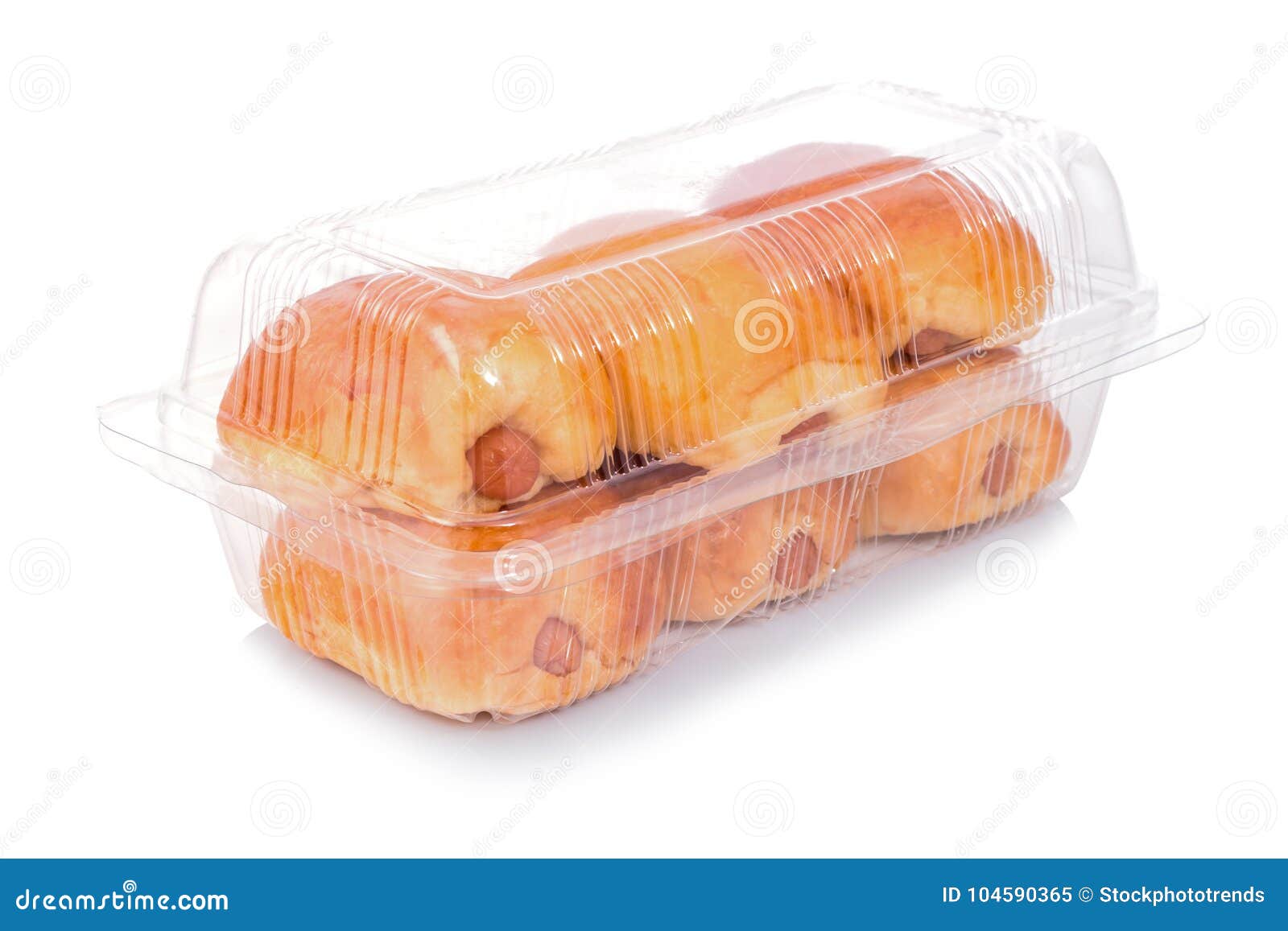 Breads in a Clear Plastic Box Isolated Stock Image Image of cutting