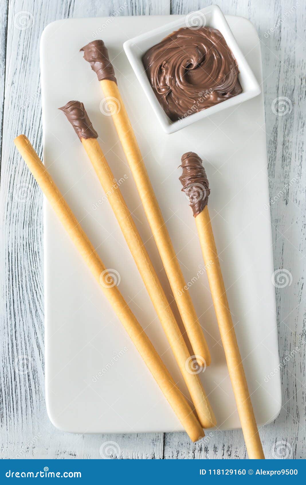 Breadsticks with Chocolate Cream Stock Photo Image of brown, morning