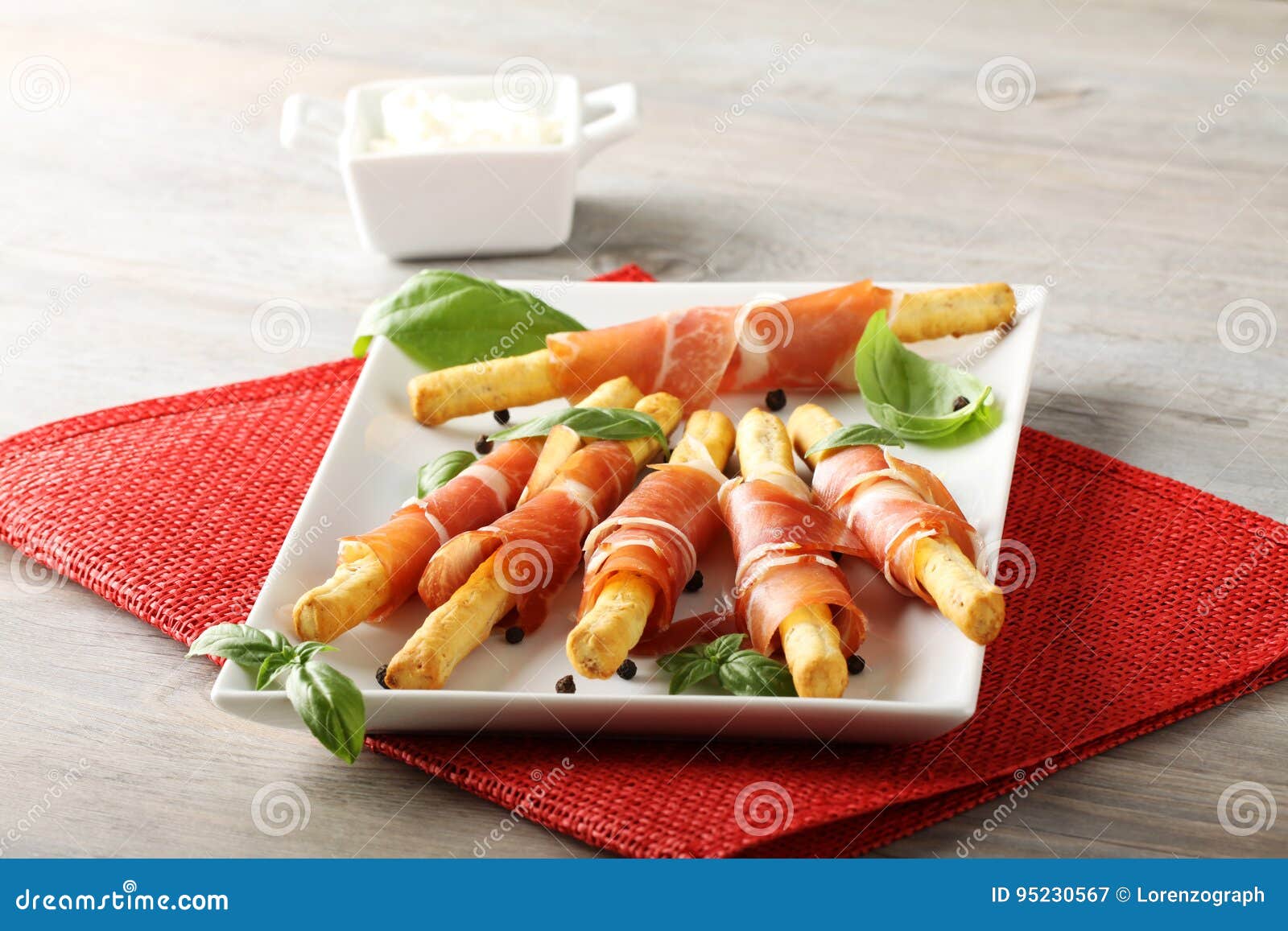 Breadsticks with Raw Ham and Cheese Stock Image Image of slice, lunch