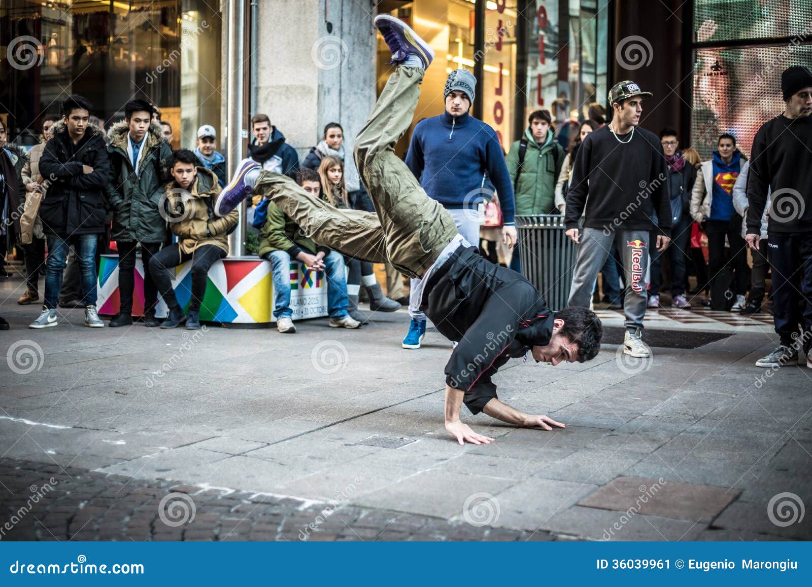 Breakdancer Guys in Milan Dancing in the Street Editorial Photo - Image ...