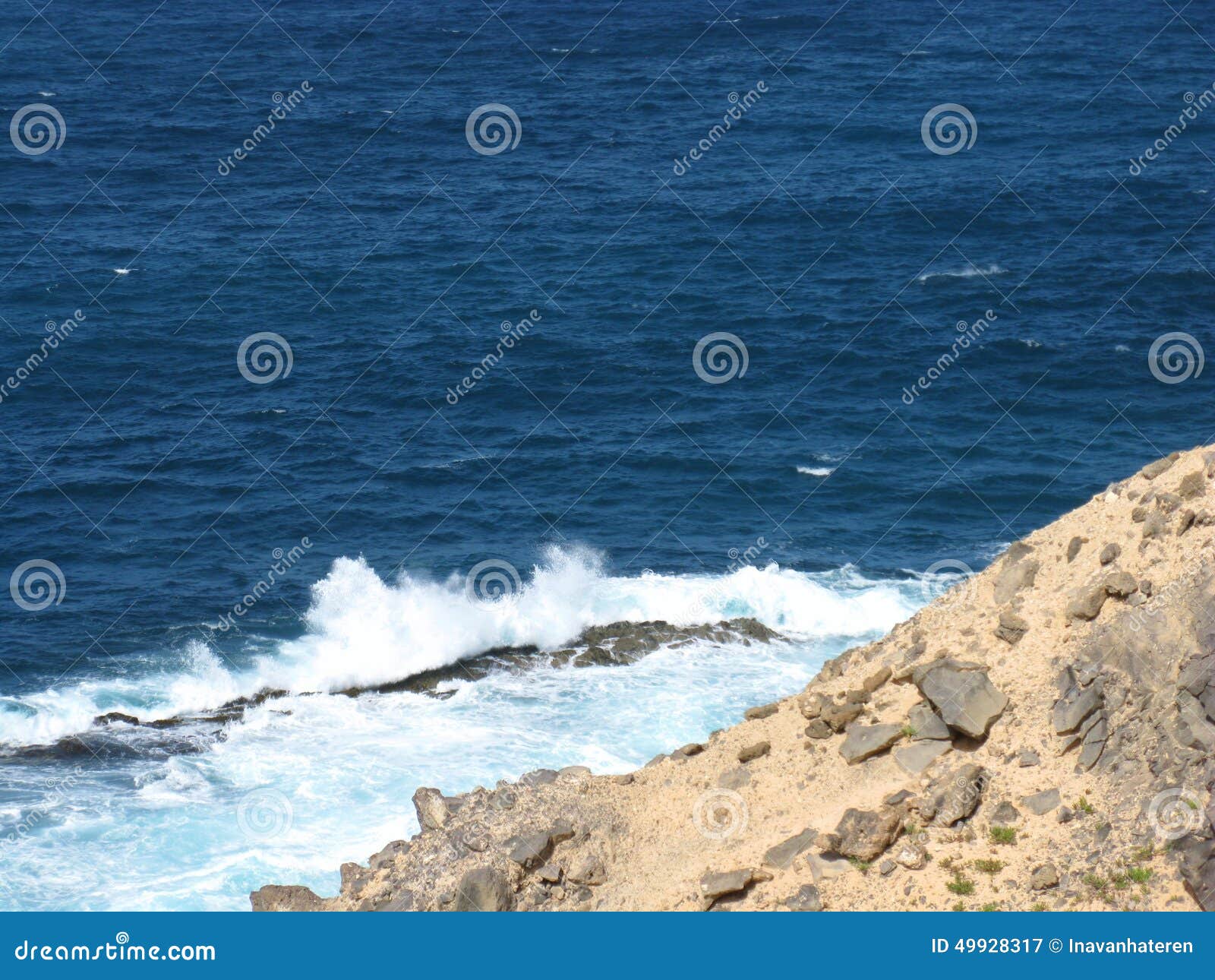 breakers at the west coast of fuerteventura in spain