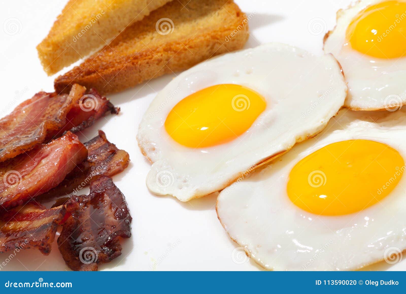 Breakfast Meal Eggs Toast And Bacon Stock Photo Image Of Bacon