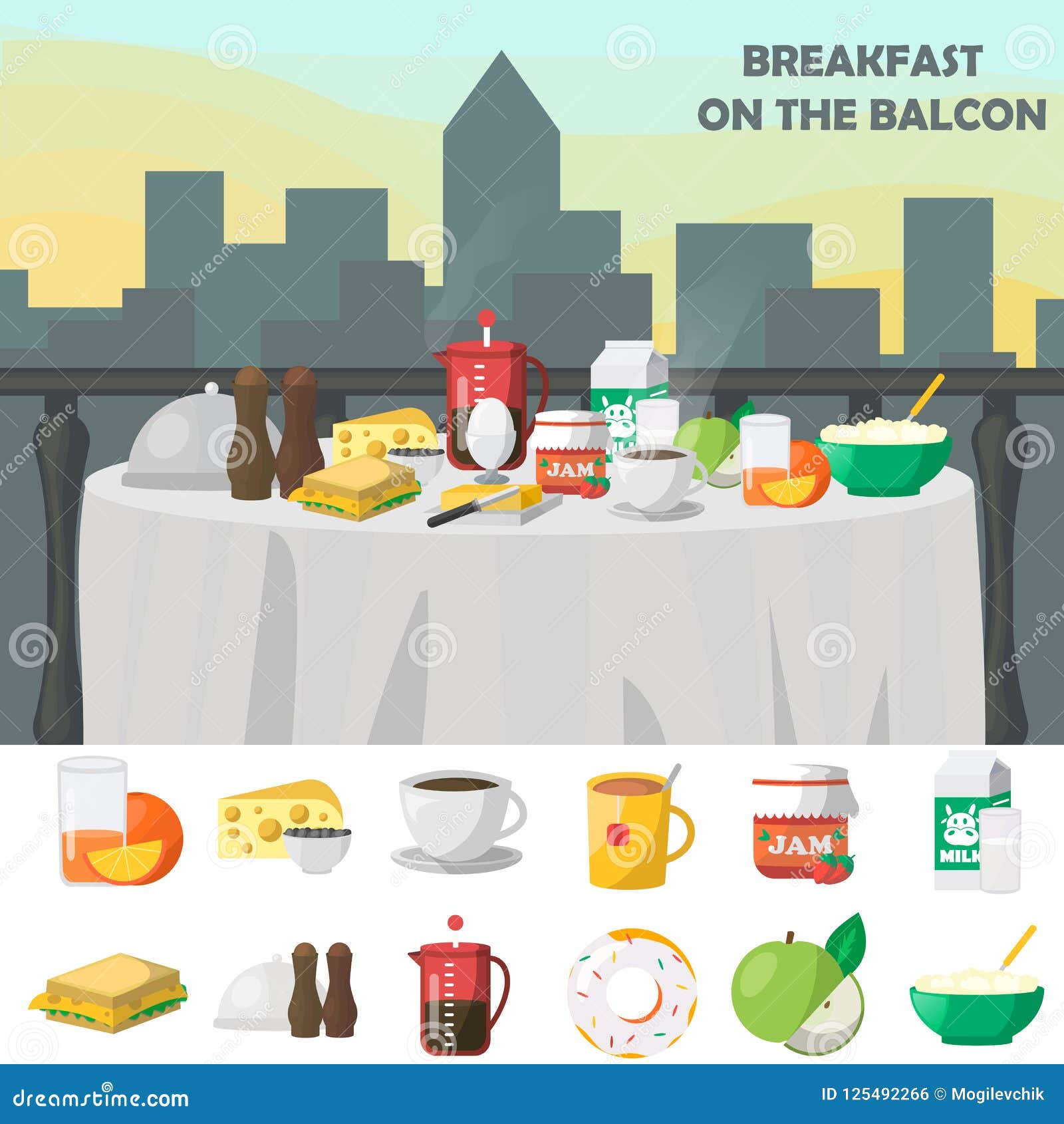 breakfast on balcon concept