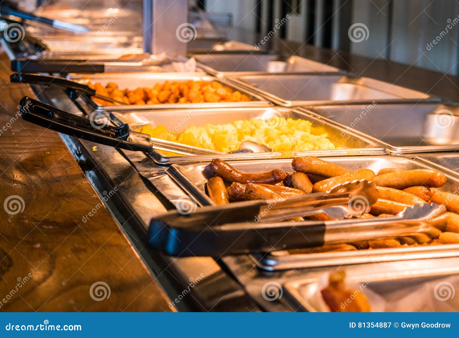 Breakfast Or Brunch Buffet Serving Bacon With Tongs Stock Photo - Download  Image Now - iStock