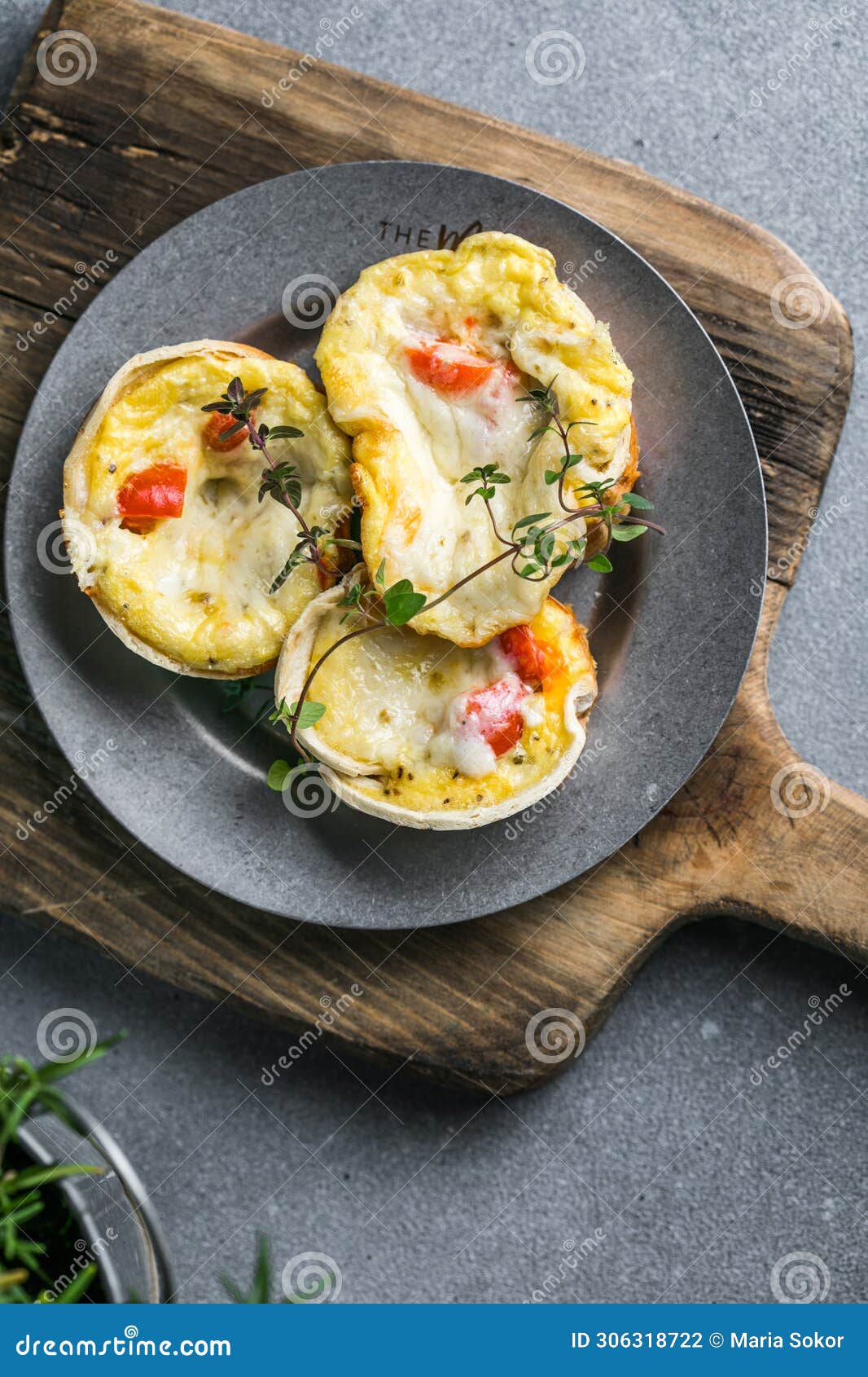 Breakfast Burrito with Sausage, Eggs, Hashbrown and Cheese Stock Photo