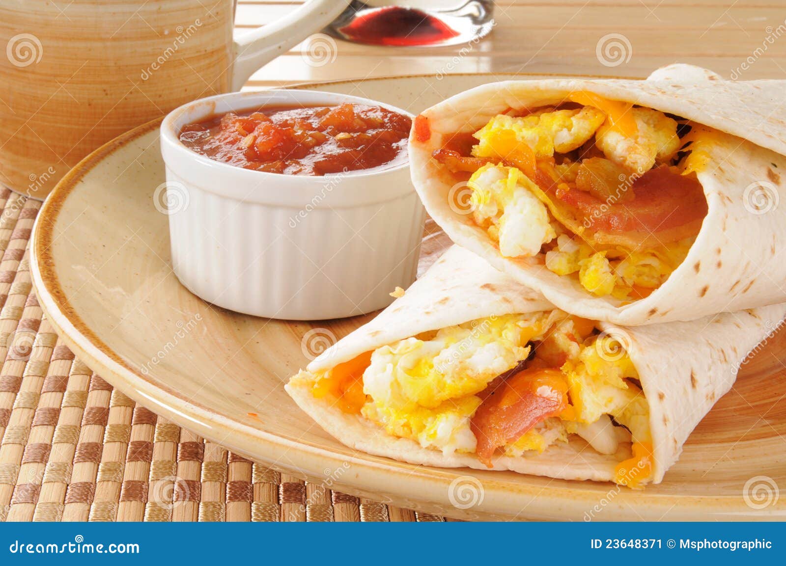 Breakfast Burritos and Coffee Stock Image Image of eggs, food 23648371