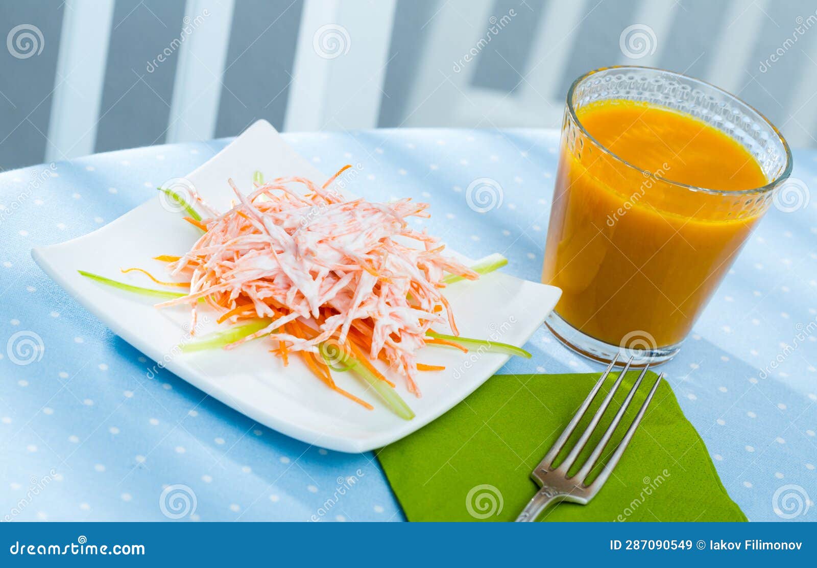 Breakfast of Carrot Salad and Carrot Juice Stock Image Image of juice, vegetables 287090549