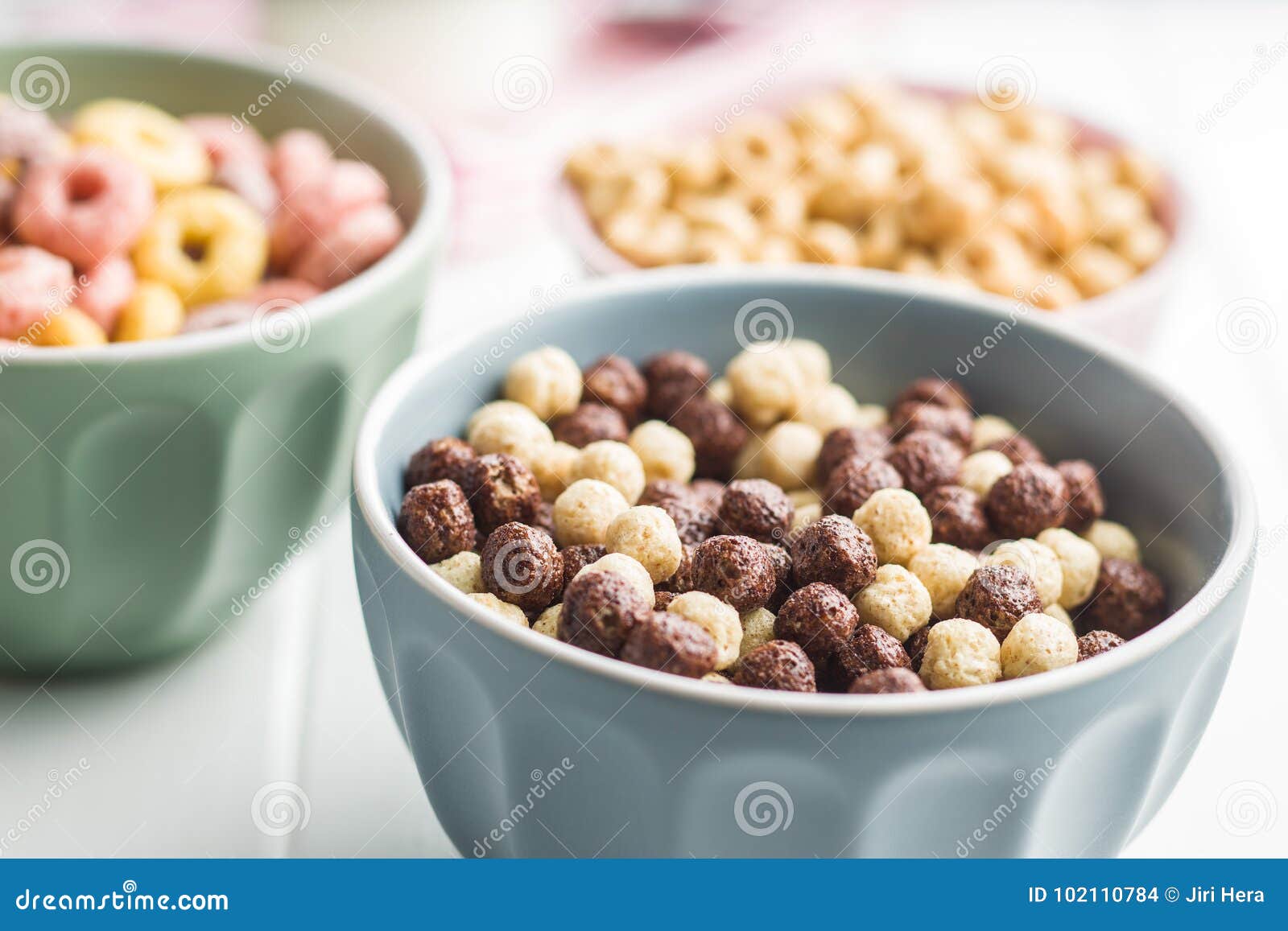 Breakfast cereal balls. stock photo. Image of fiber 102110784
