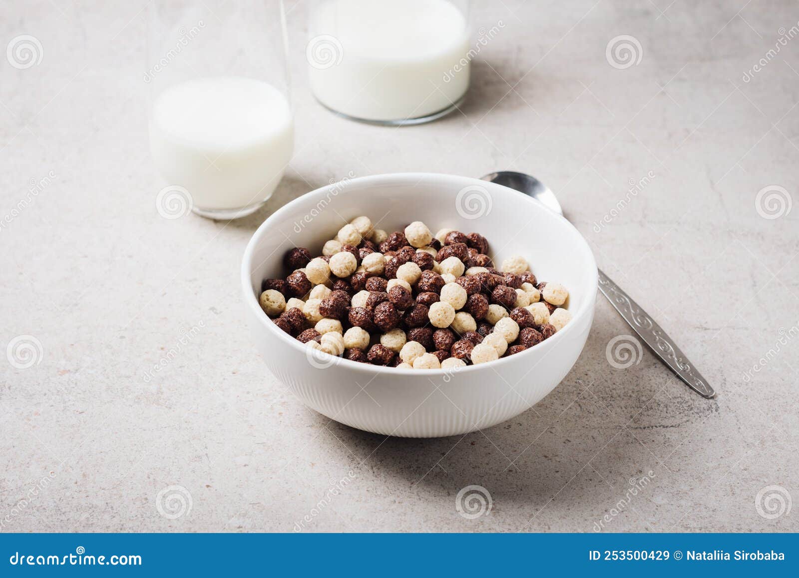 Breakfast Cereal Balls and Milk Stock Image Image of morning, balls