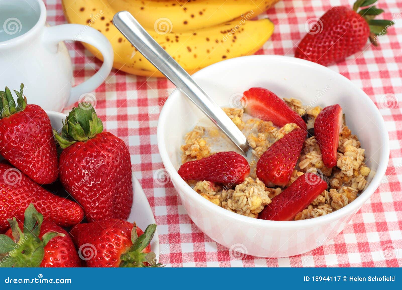 Breakfast Cereal with Strawberries Stock Image Image of chocolate