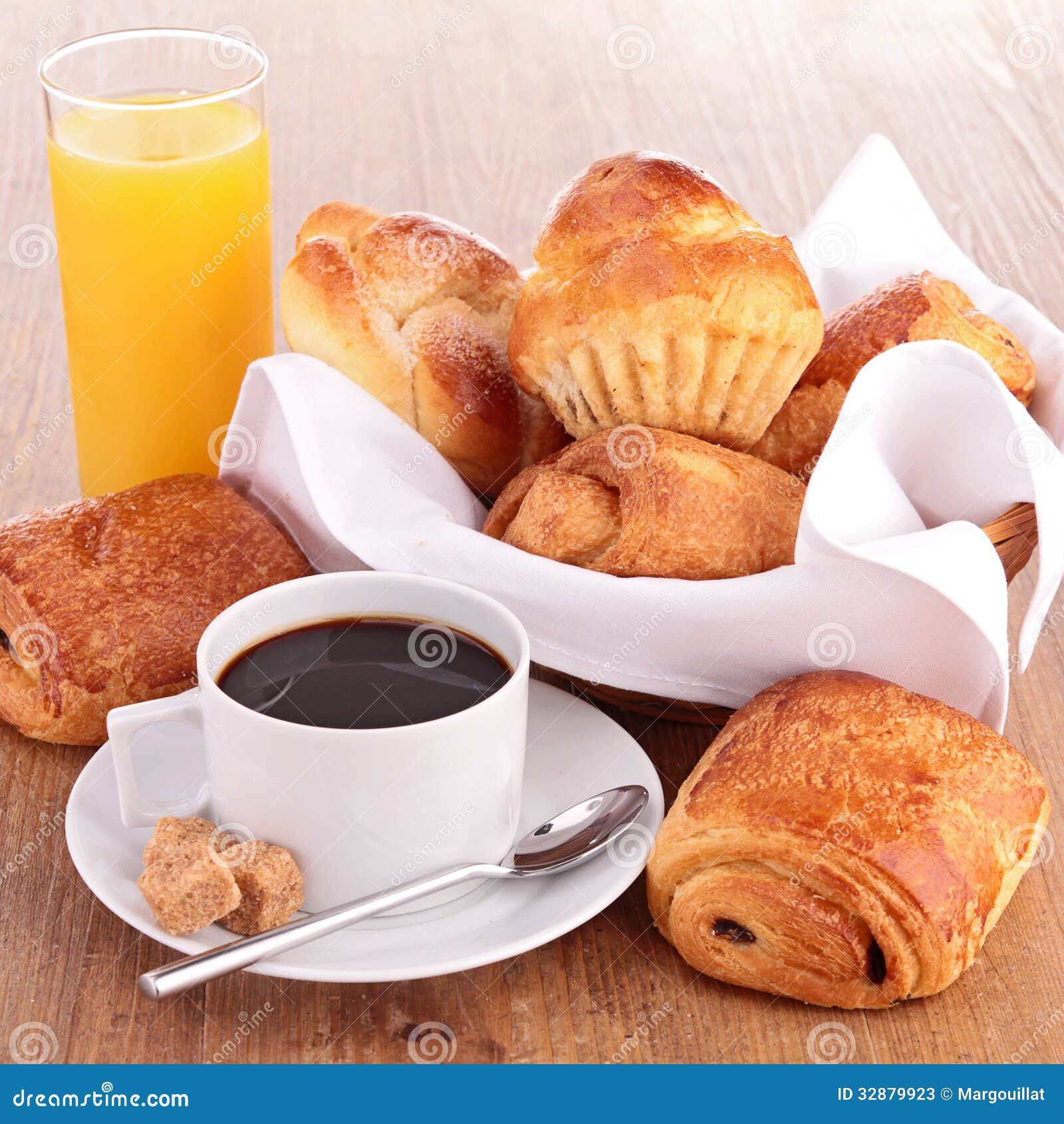 Breakfast with Coffee Cup and Pastries Stock Image Image of food