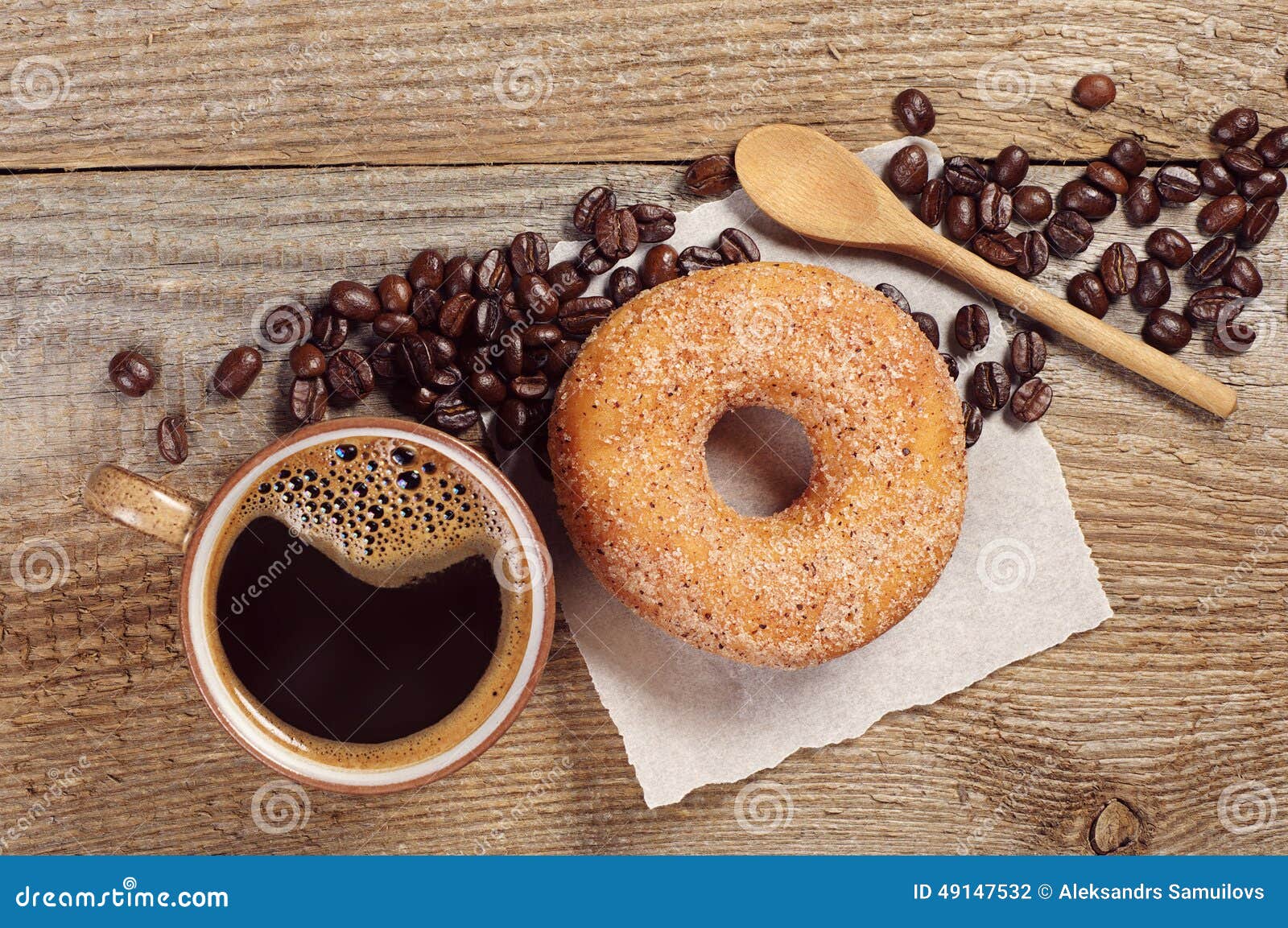 Breakfast with Coffee and Donut Stock Photo Image of still, donut