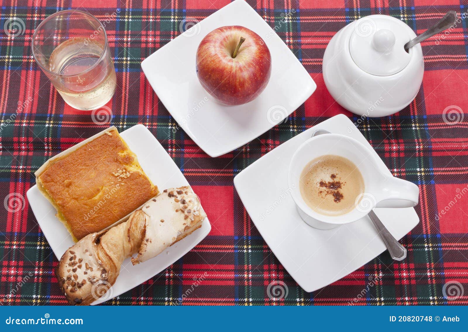 Breakfast Coffee with Fruit Cake and Juice Stock Photo Image of apple