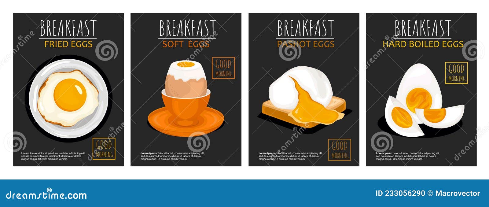 Breakfast Egg Meal Posters stock vector. Illustration of broken 233056290