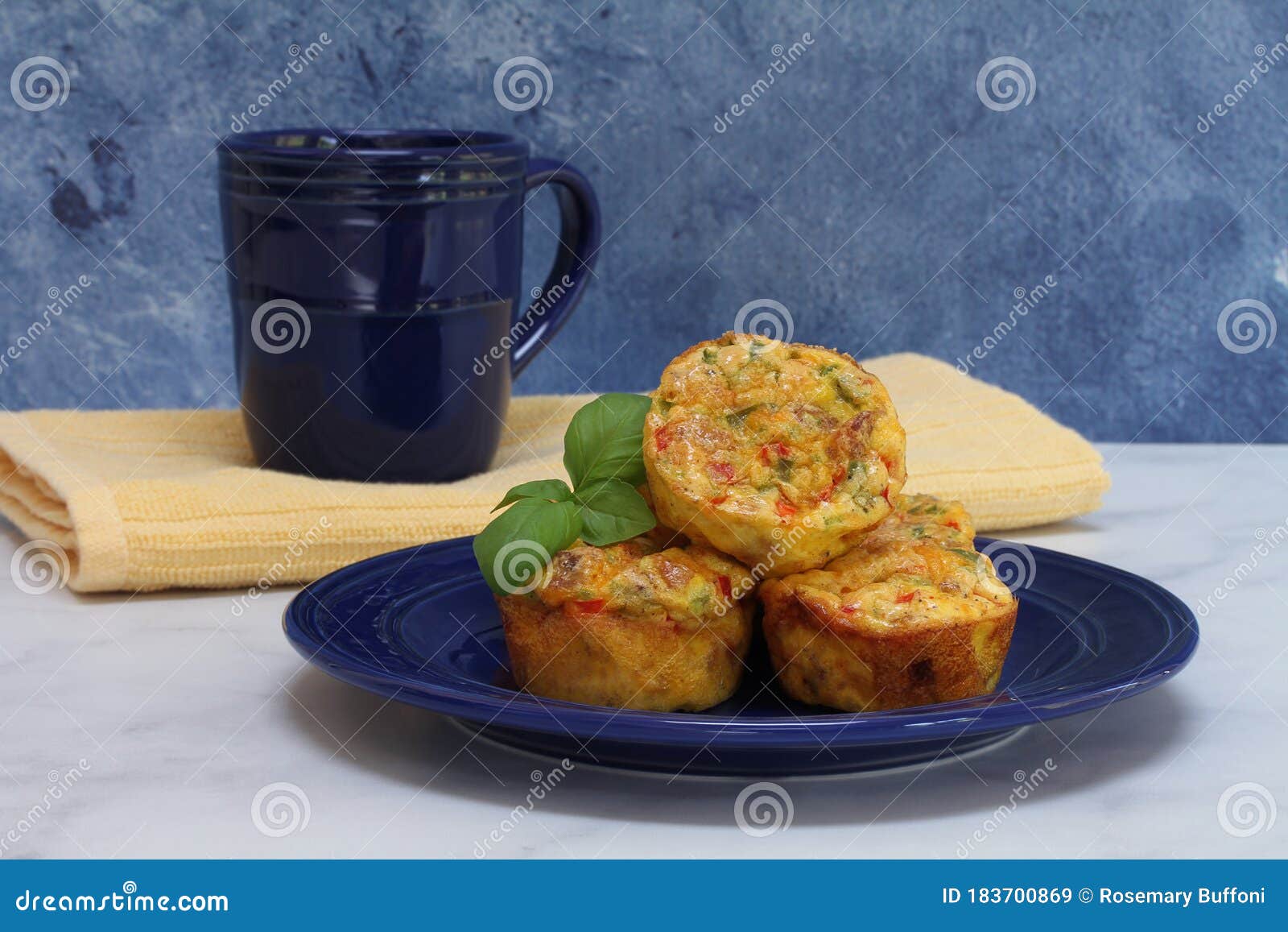 Breakfast Egg Muffins with Cheese and Peppers Stock Image Image of
