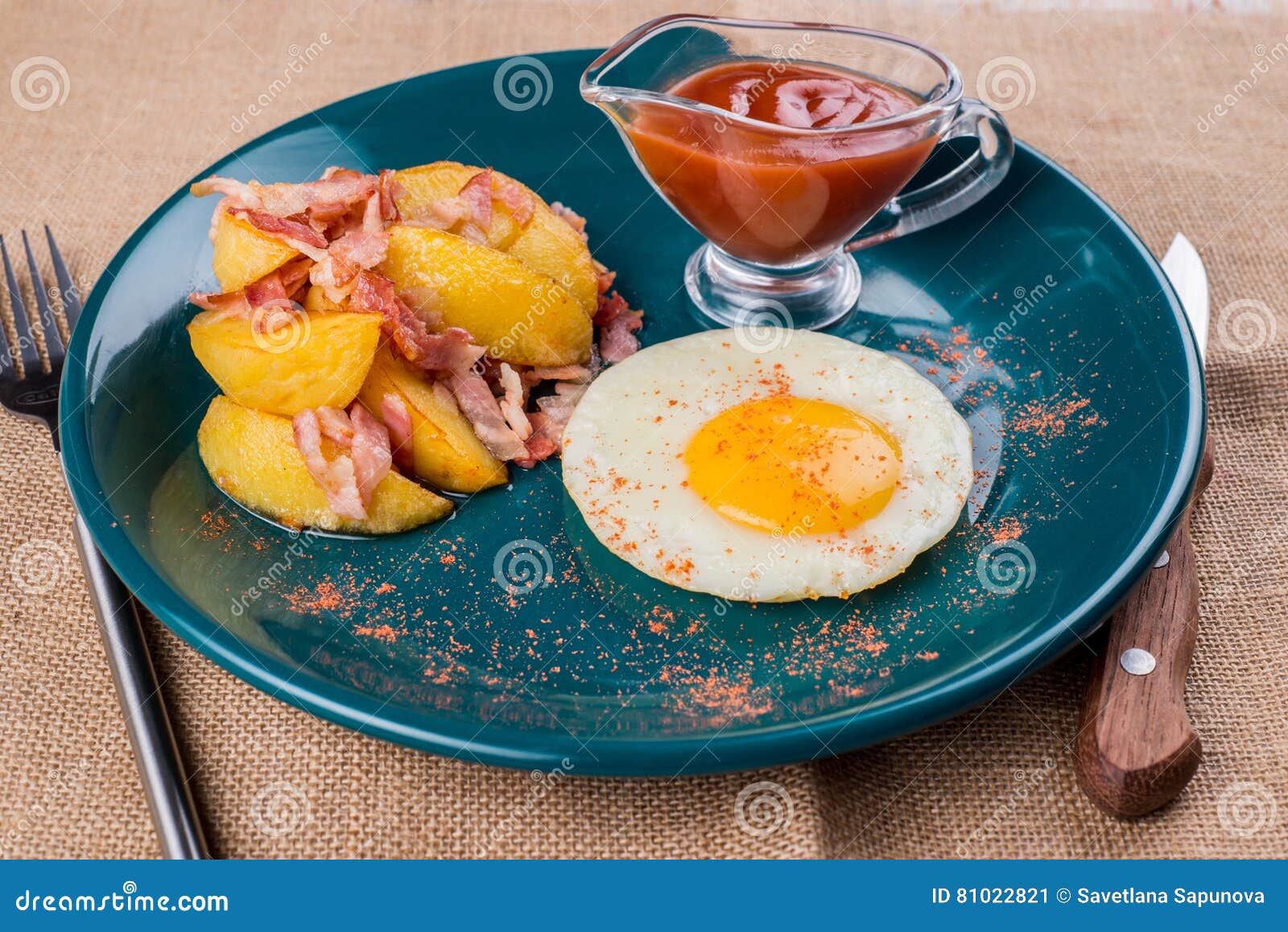 Breakfast of Eggs, Bacon, Potato Stock Image - Image of hash, german
