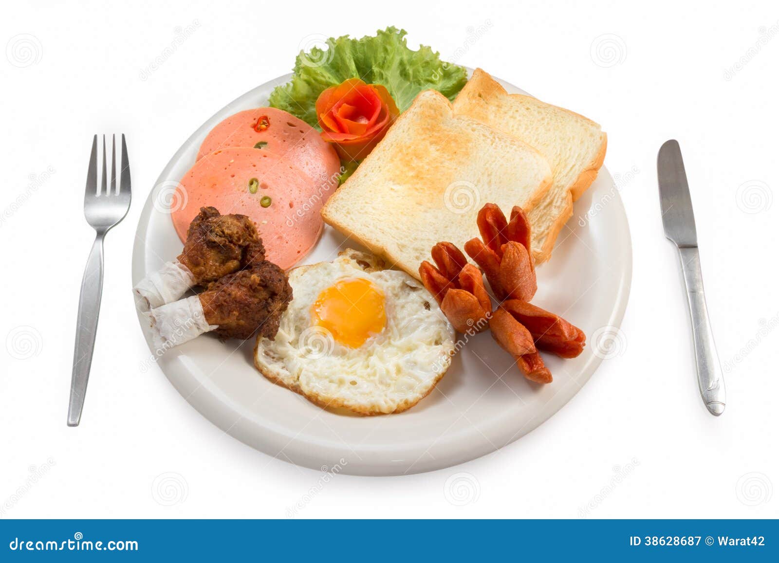 Breakfast eggs with bread stock image. Image of sausage - 38628687