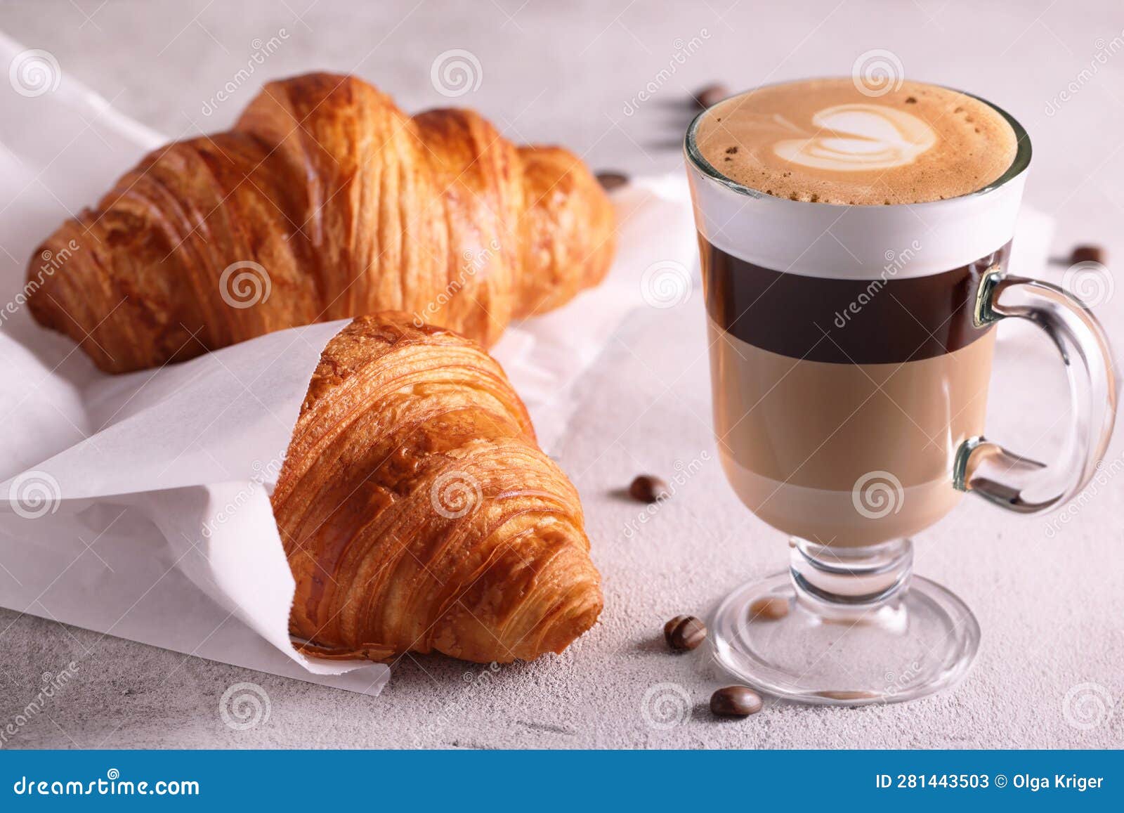 Breakfast with Fresh Croissants Stock Image Image of croissant, sweet