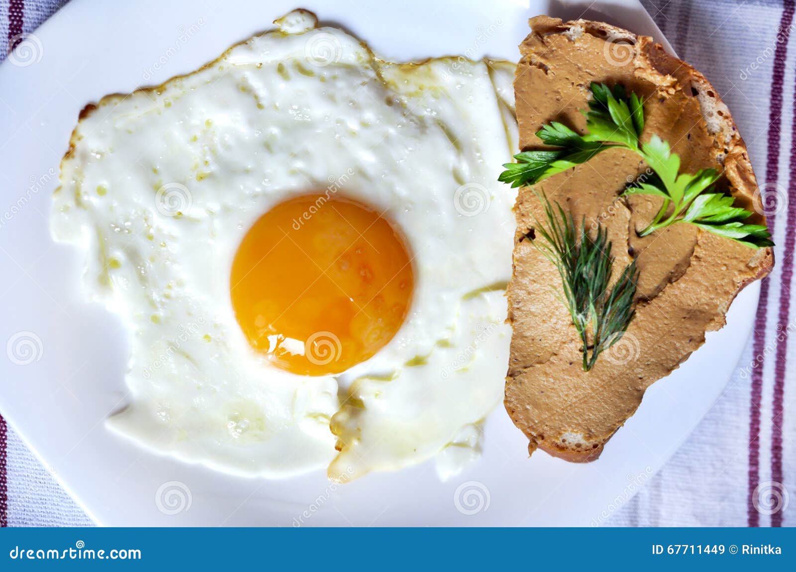 Breakfast Fried Egg with Pate Sandwich Stock Image Image of meal
