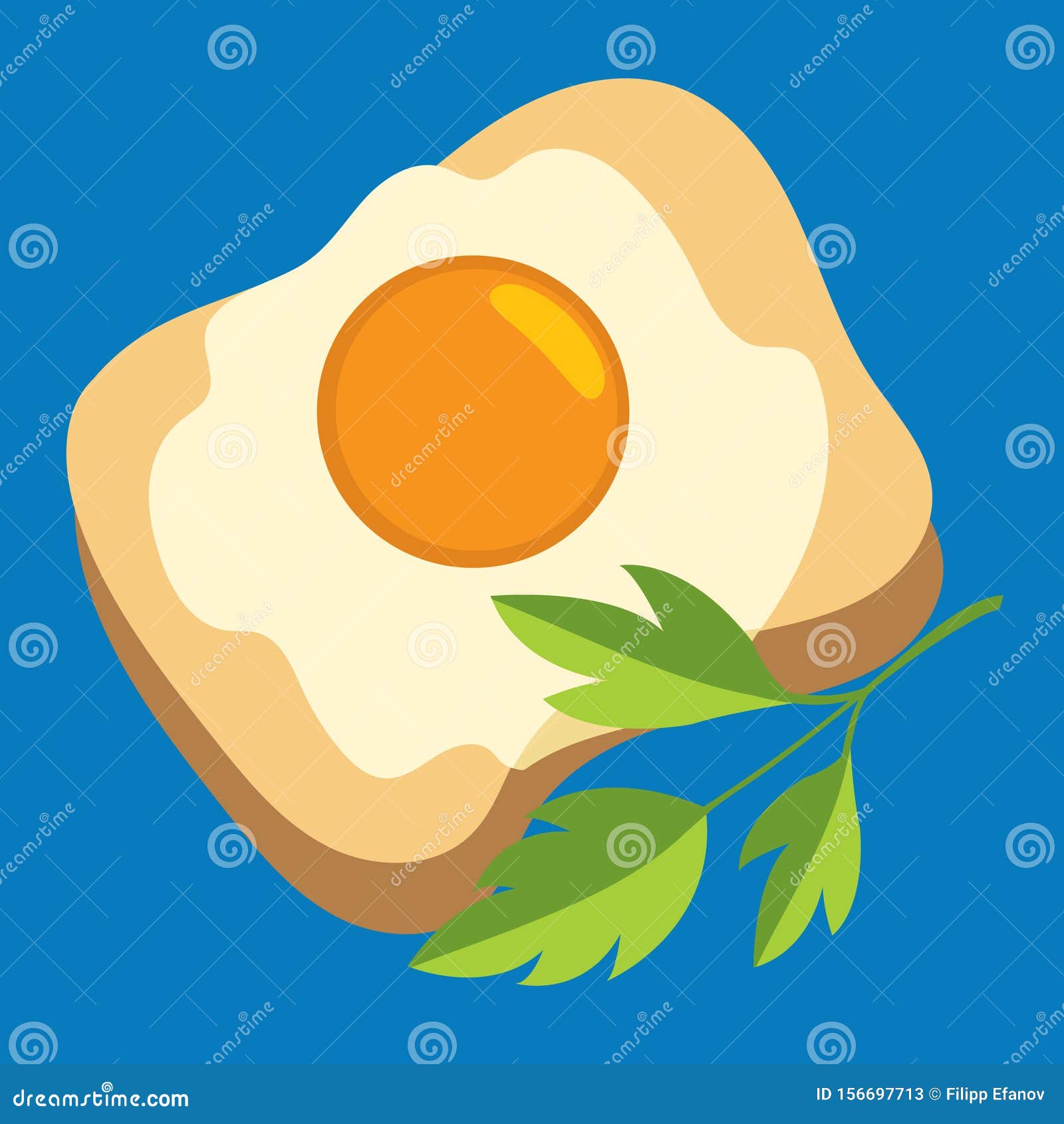 Breakfast, Fried Egg on a Piece of Bread. Color Illustration in a Cartoon Style Stock Illustration - Illustration of vector, healthy: 156697713 Breakfast, Fried Egg on a Piece of Bread. Color Illustration in a Cartoon Style Stock Illustration - Illustration of vector, healthy: 156697713