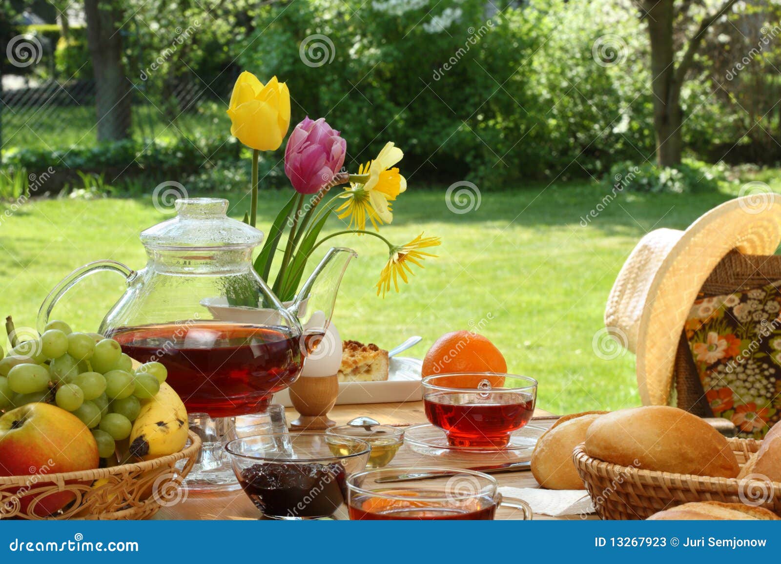 Breakfast in the garden. stock image. Image of lunch 13267923